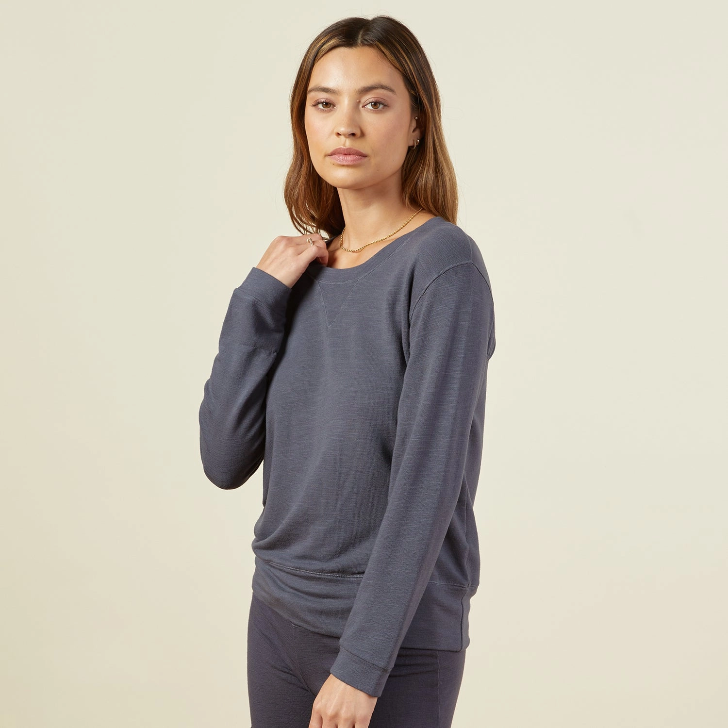 Multi Pocket Functional Design Supersoft Crew Neck Sweatshirt