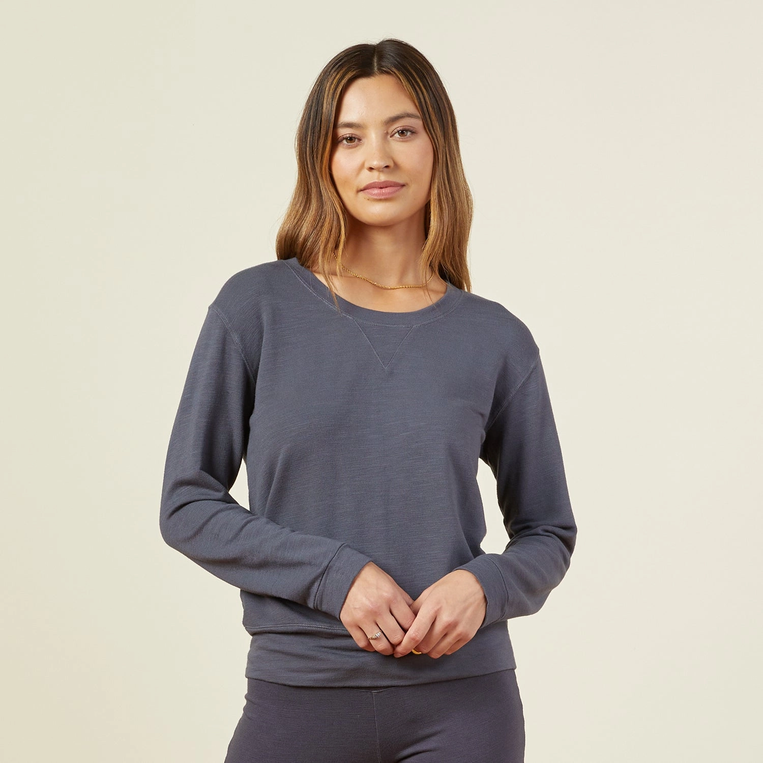 Supersoft Crew Neck Sweatshirt Resilient Elasticity