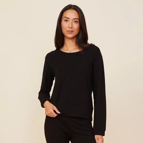 Supersoft Crew Neck Sweatshirt RollUp Sleeve Mechanism Supersoft Crew Neck Sweatshirt Garment Washed Sandwich Mesh Panel Structure