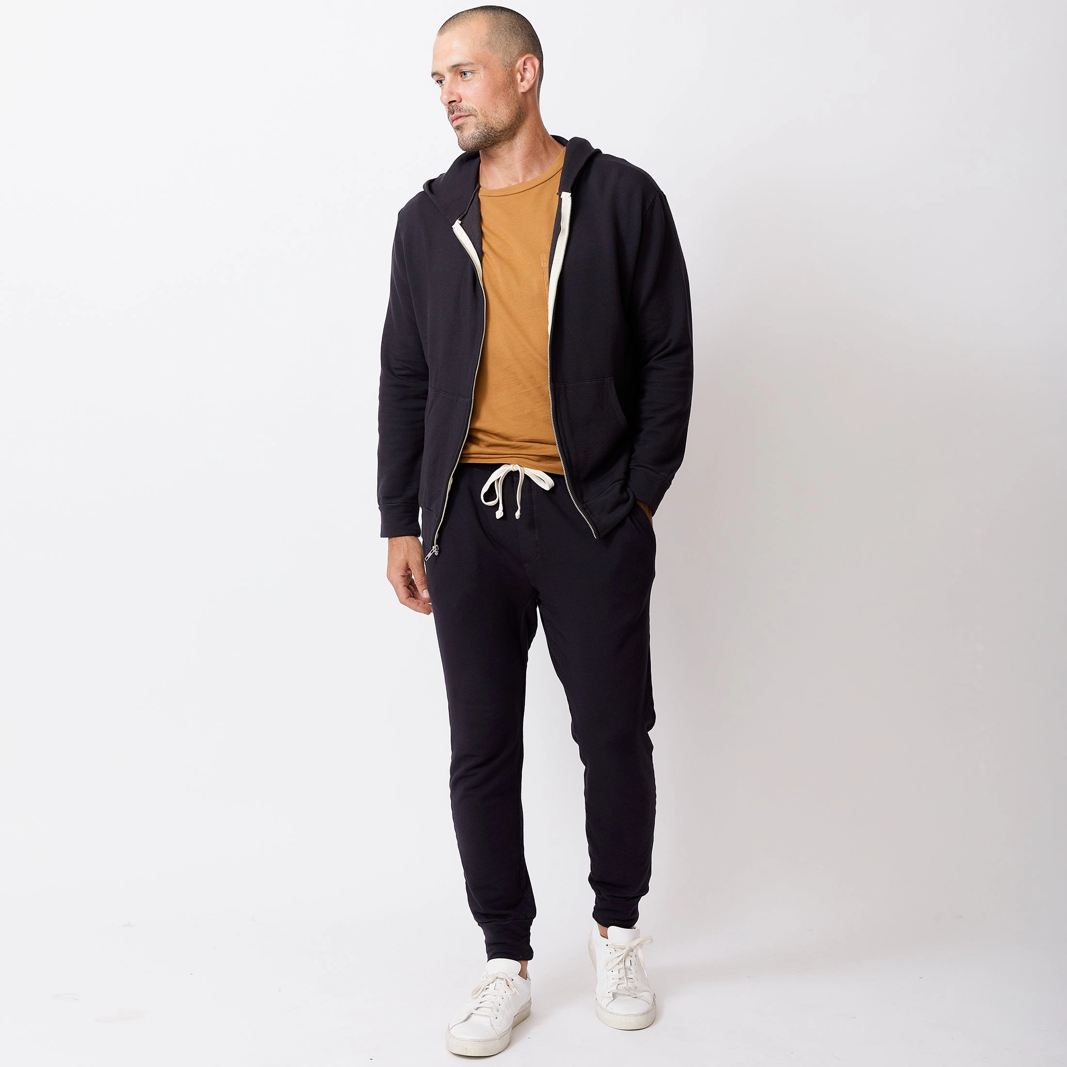 Supersoft Fleece Zip Up Hoody WeightedHem DualLayer Weave