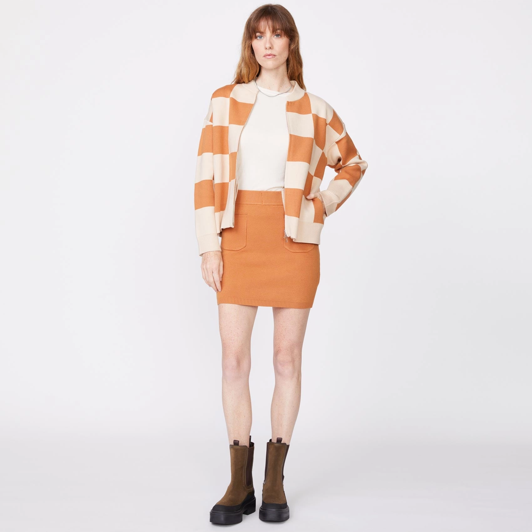 Ventilated Side Panels Rubberized grip Supersoft Sweater Knit Checkered Bomber