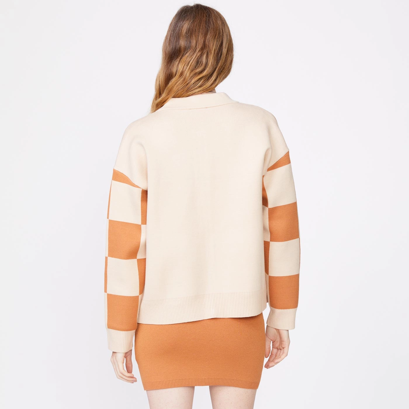 Supersoft Sweater Knit Checkered Bomber Cozy Fit