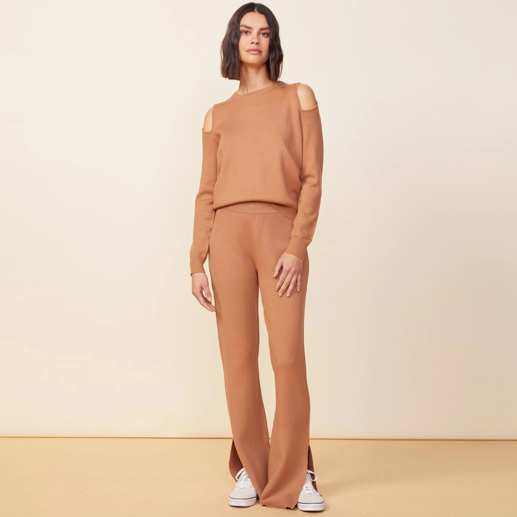 Supersoft Sweater Knit Cut Out Sweatshirt AthleticInspired Contemporary Cut