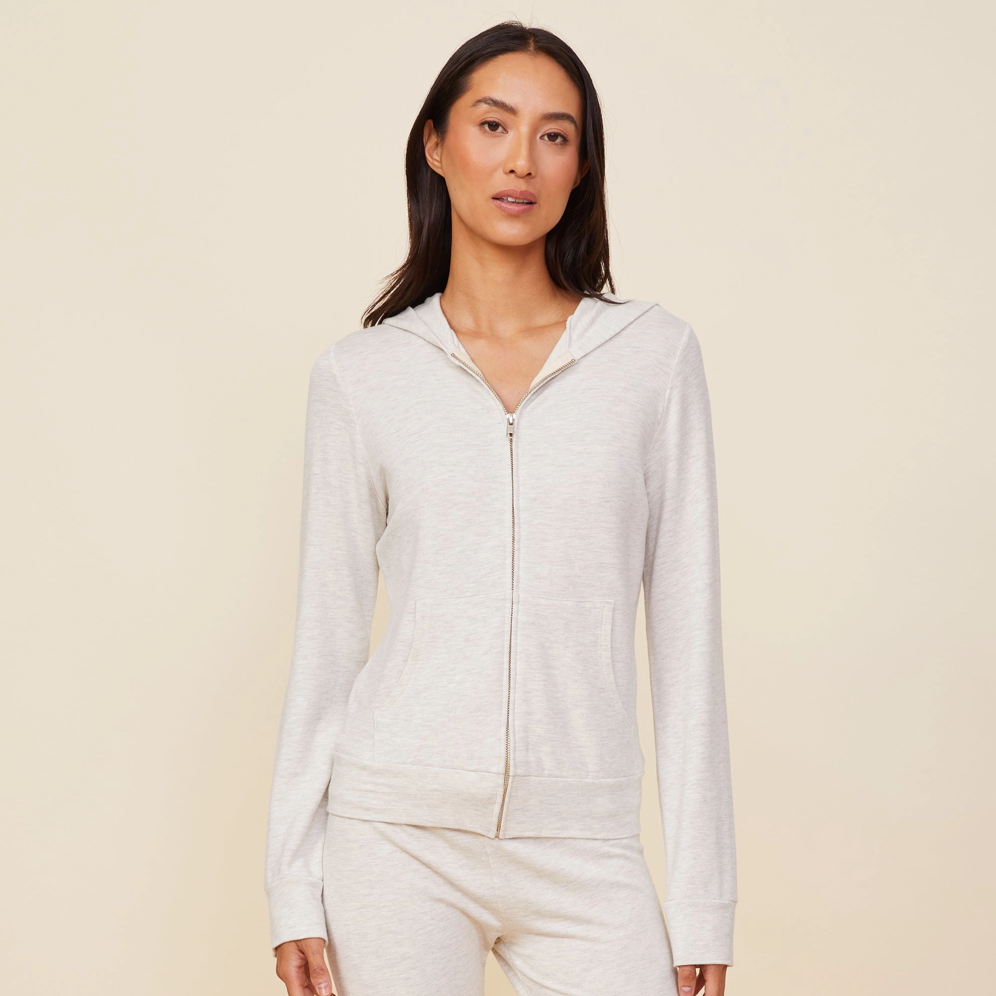 Adjustable Shoulder Straps Convertible Neckline Supersoft Zip Up Hoody