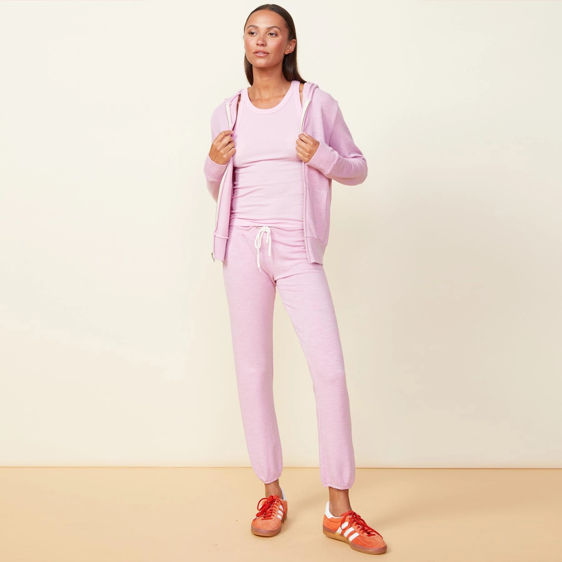 Supersoft Zip Up Hoody Contrast Topstitching Detail