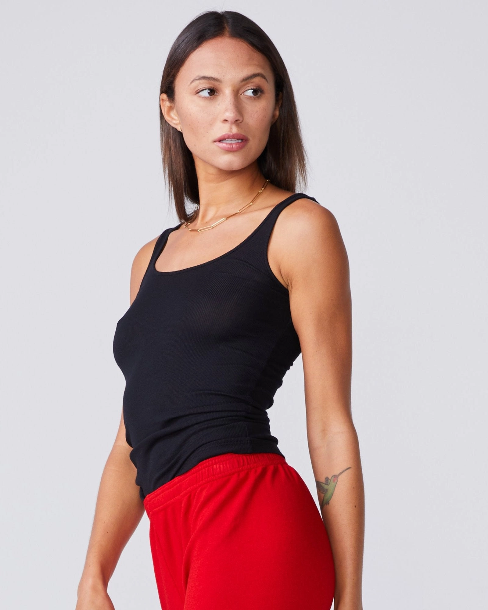 Supimafine Rib Scoop Neck Tank TaglessCollar