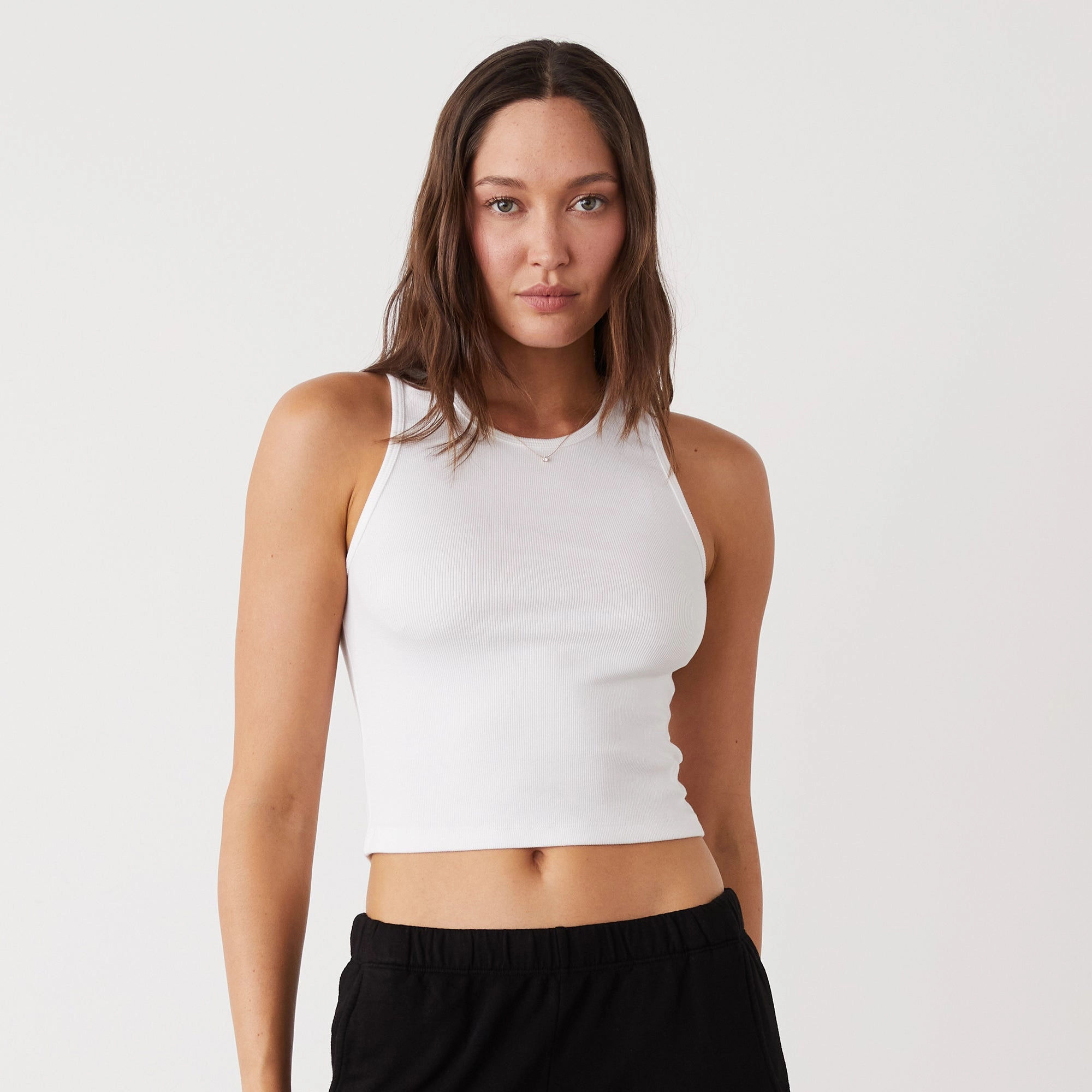 Modern Polo Supimaluxe Rib Crop High Neck Tank