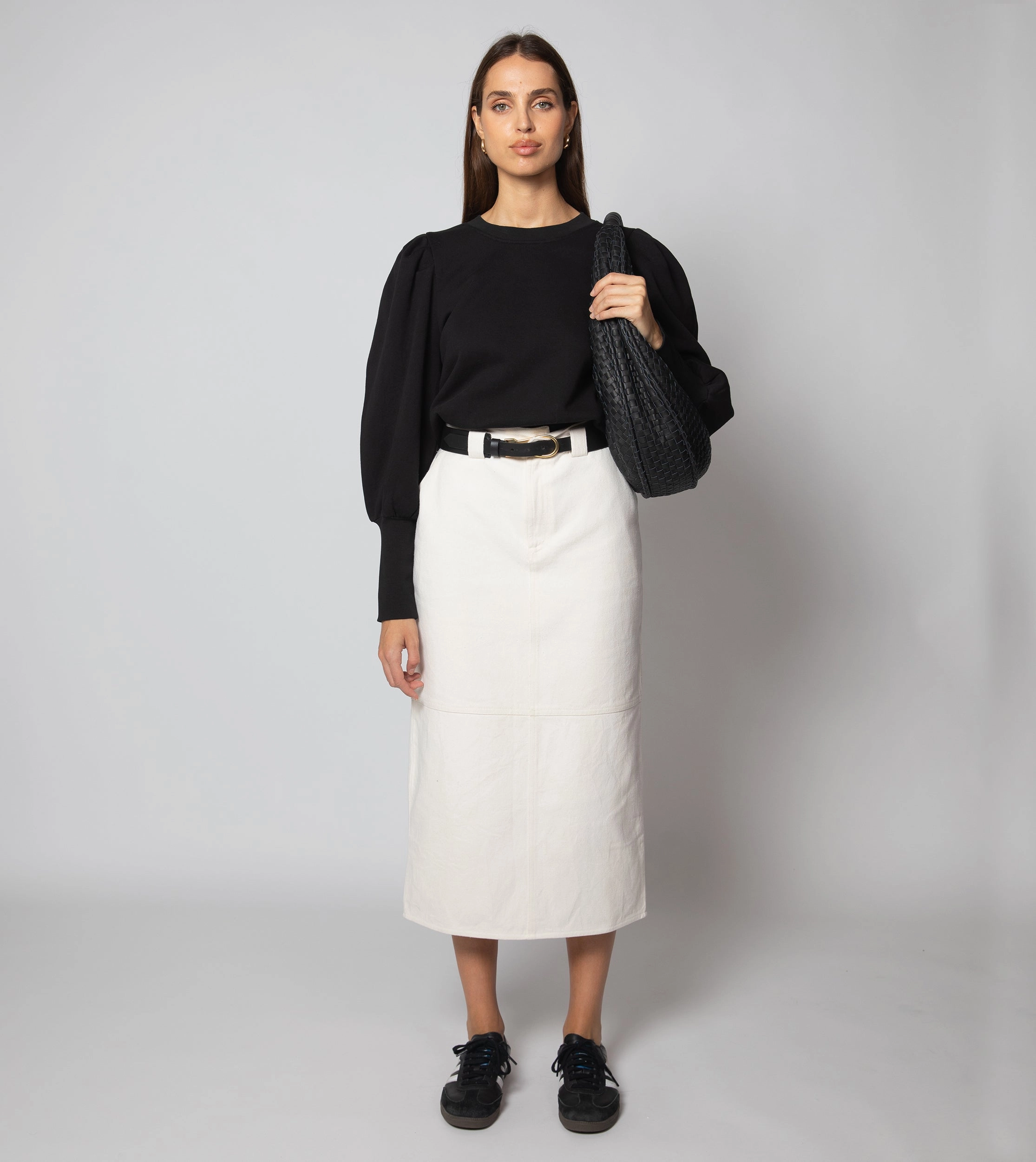 Double Stitched Hem Indi Sweatshirt | Black