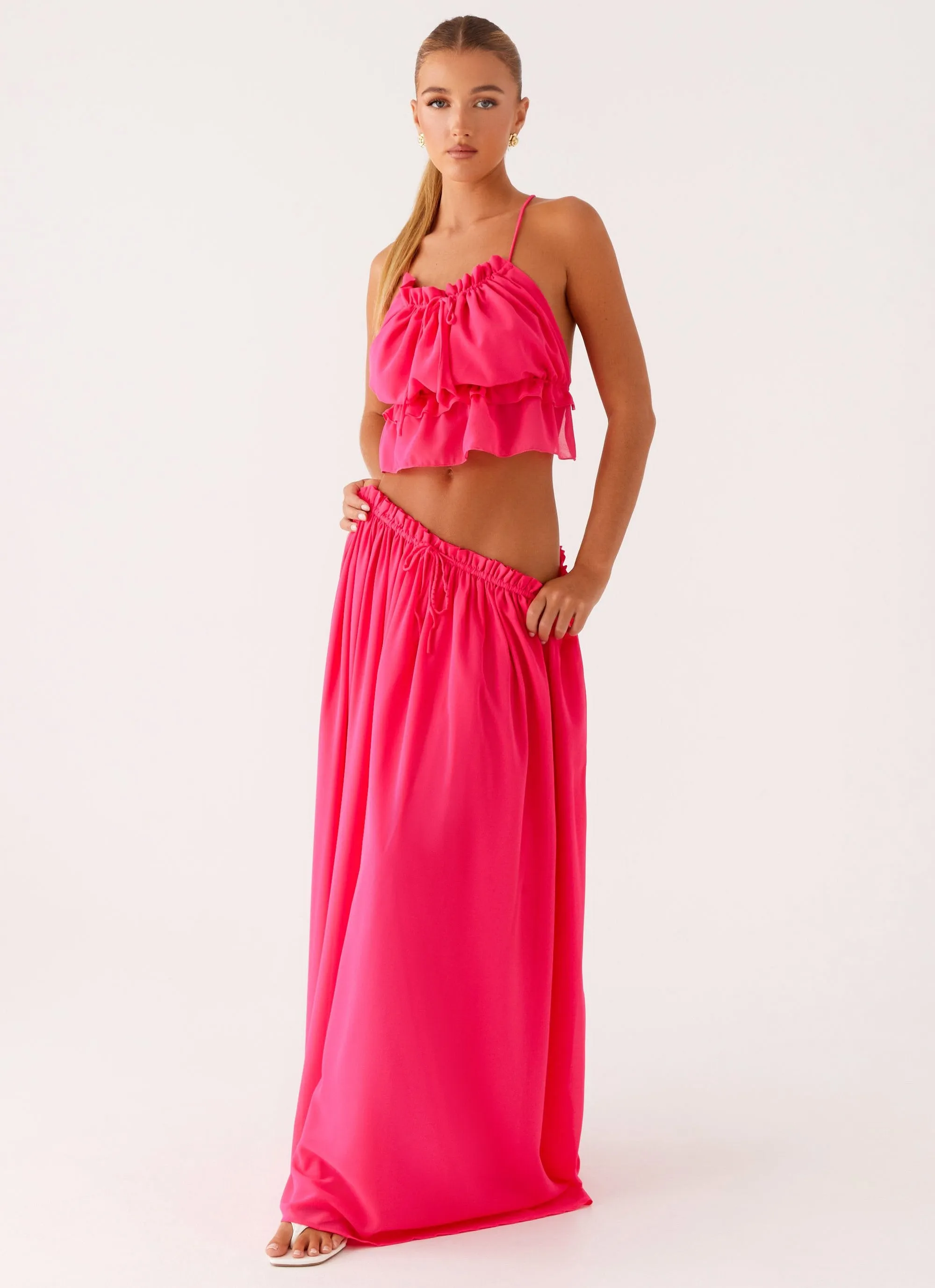 Zaya Maxi Skirt - Fuchsia Flattering Comfort Wear Full Flex