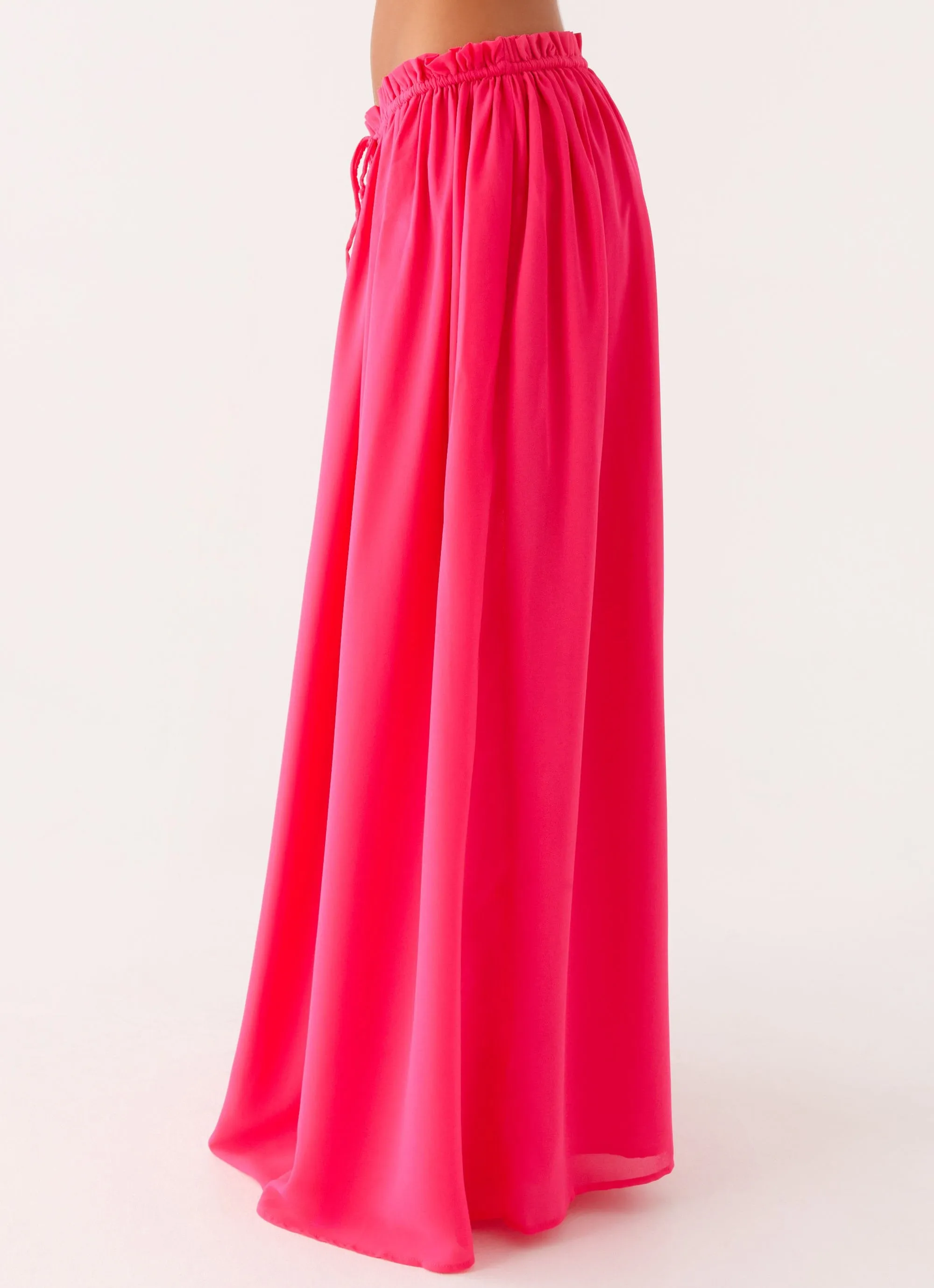 Premium Quality Soft Material Zaya Maxi Skirt - Fuchsia