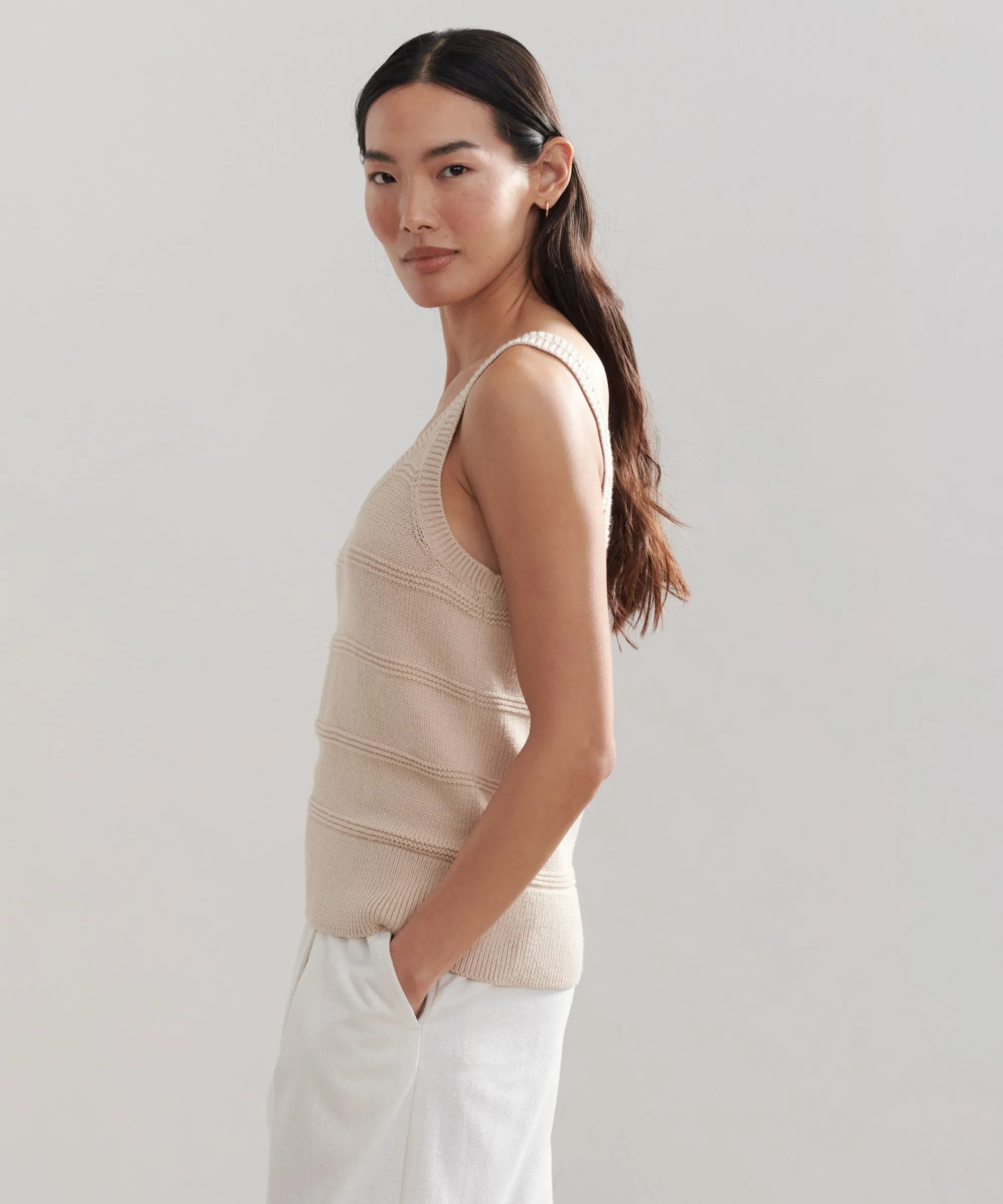 Sweater Tank SoftKnit Contrast Stitching