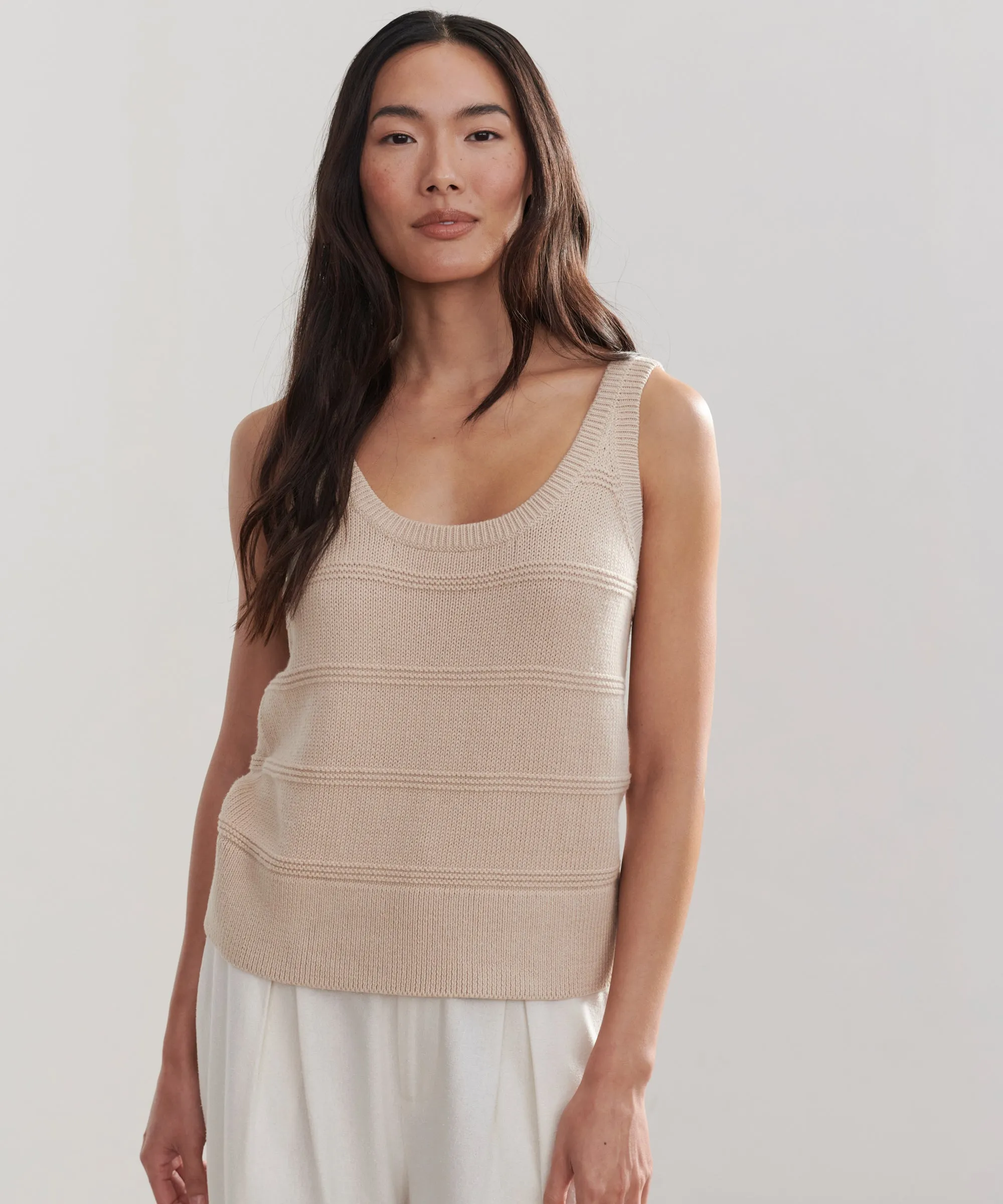 Oversized Silhouette Garment Dyed Finish Sweater Tank
