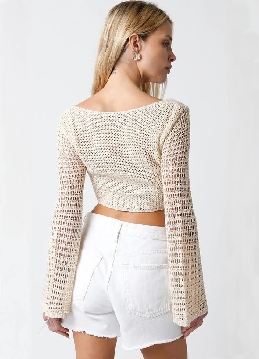 Sweet and Salty Natural Crochet Crop Top