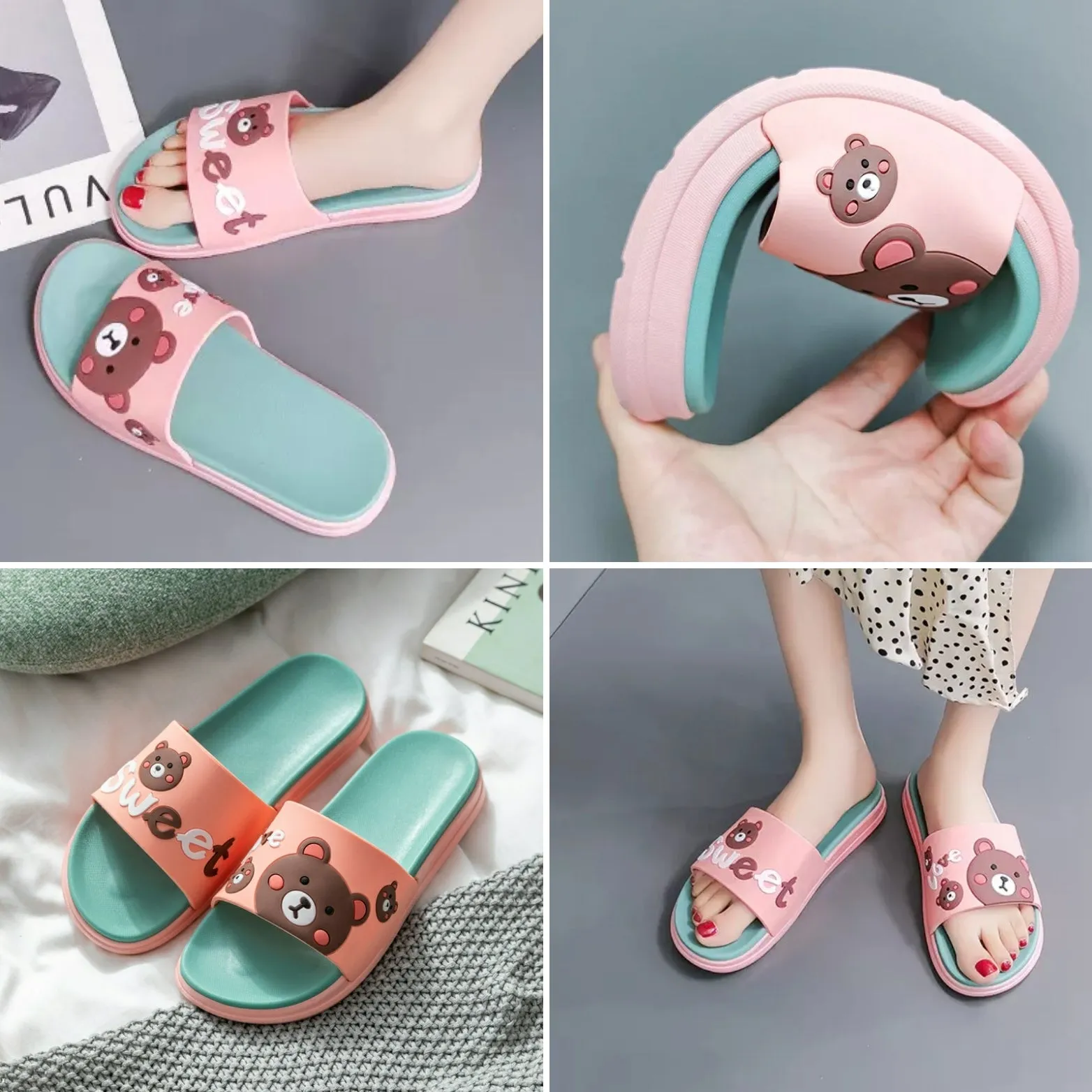 Sweet Bear Woman's Slippers Casual Sandals