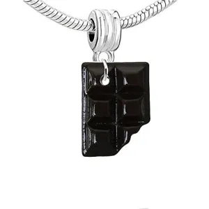 Sweet Chocolate Candy Bar Bead Compatible for Most European Snake Chain Bracelet(Dark Chocolate)