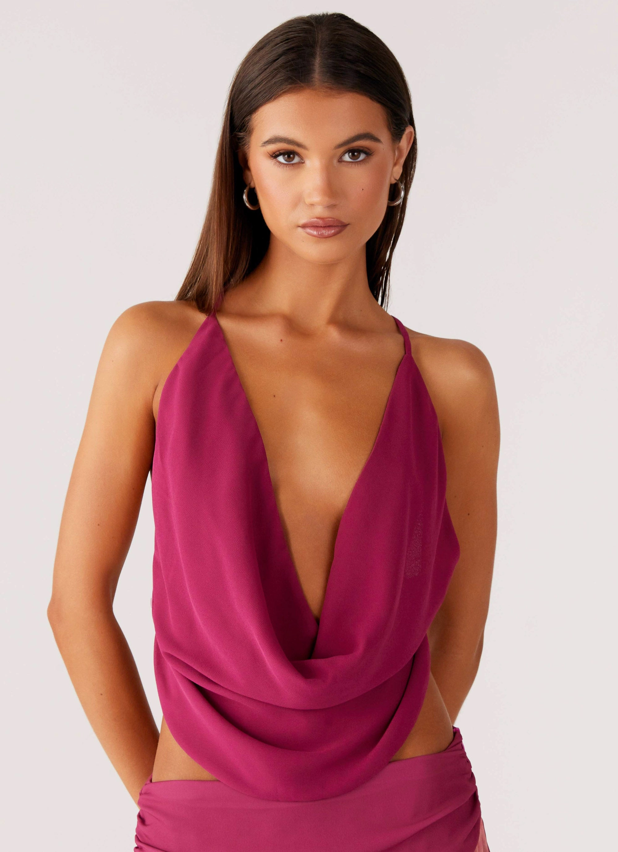 Sweet Charm Cowl Neck Top - Violette Odor Neutralizing Technology