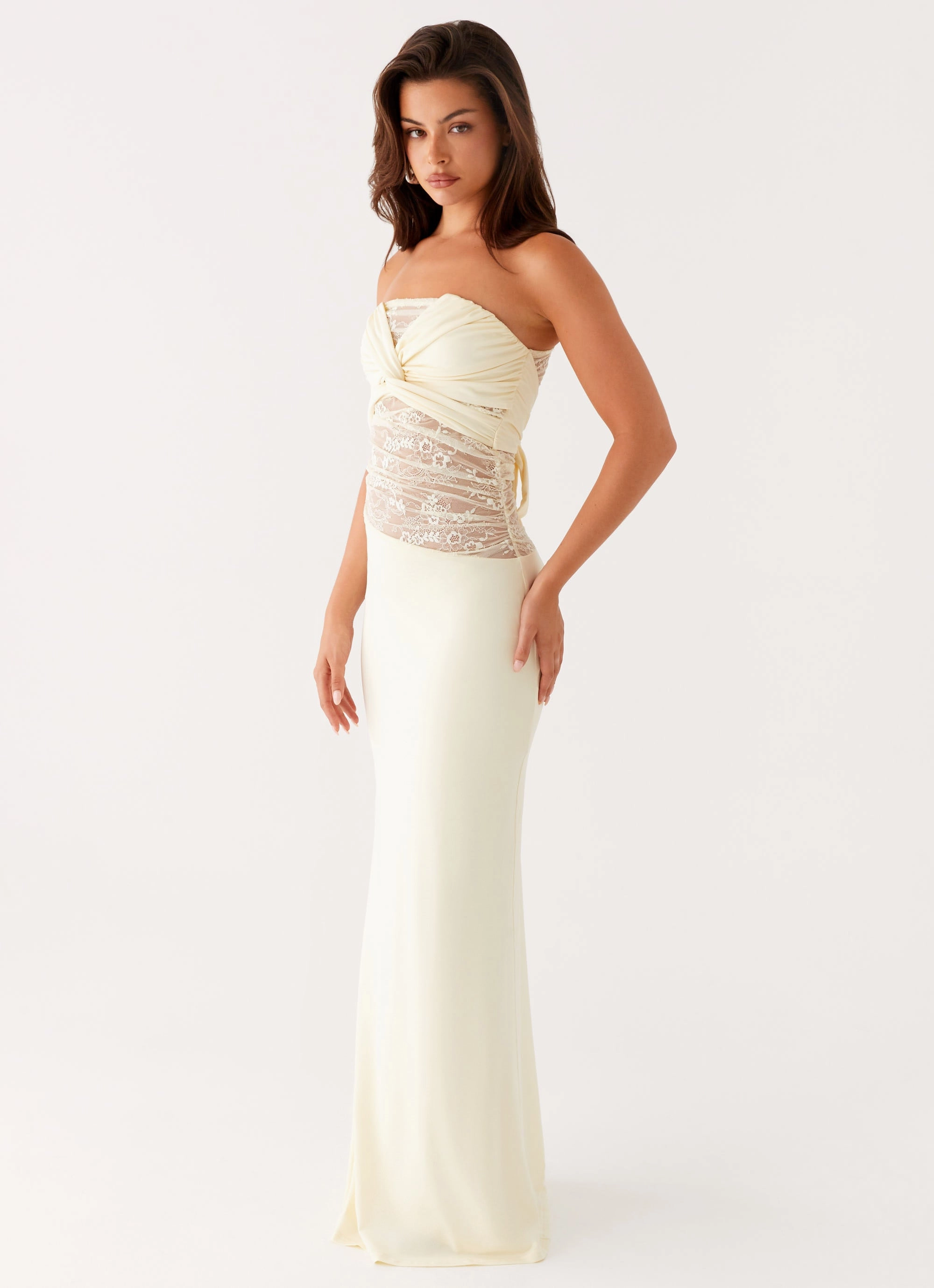 Sweet Energy Strapless Maxi Dress - Yellow Wedding Style Timeless Shape