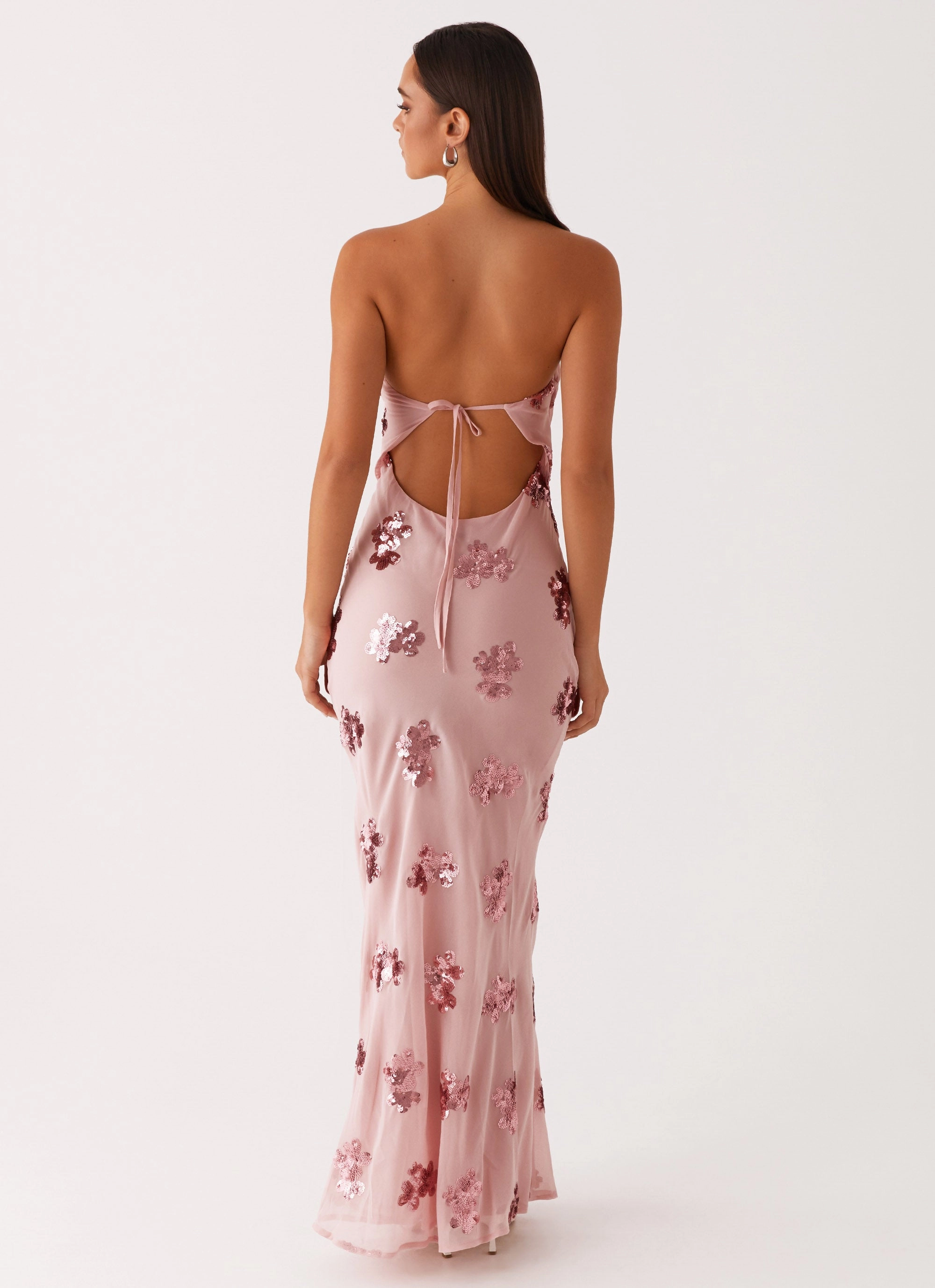 Cool Undertone Classic Appeal Sweet Escape Sequin Maxi Dress - Baby Pink