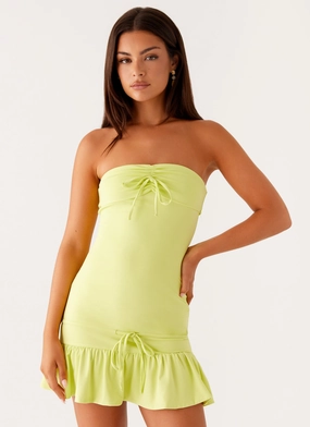 Tabi Mini Dress - Sunny Lime Fit Perfection Color Pop Tabi Mini Dress - Sunny Lime