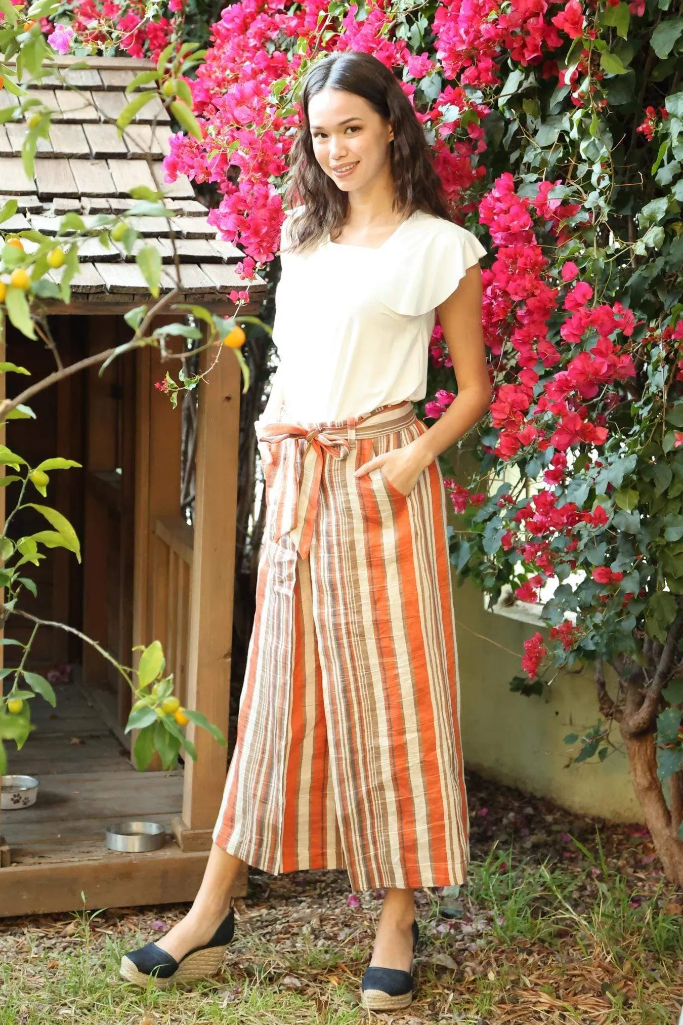 Everyday Comfort Tabias Pants - Creamsicle Stripe Orange