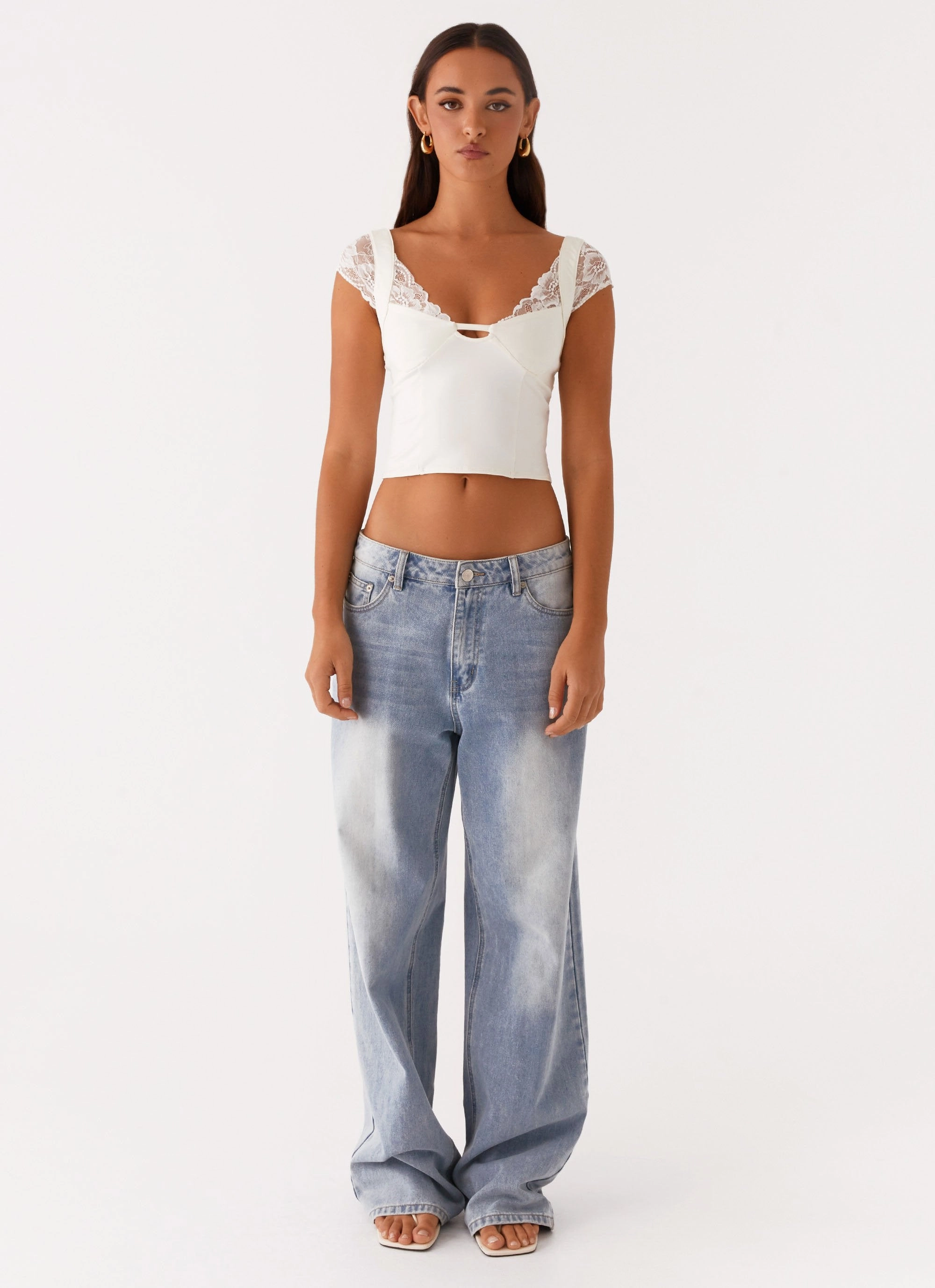 Tabitha Lace Top - Lemon Weighted Hem Trim