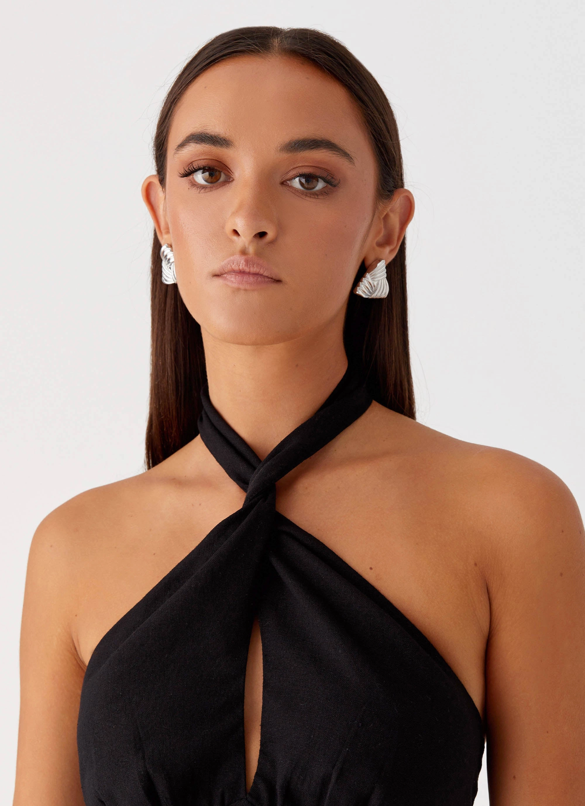 Sabine Linen Mini Dress - Black Stylish Appearance