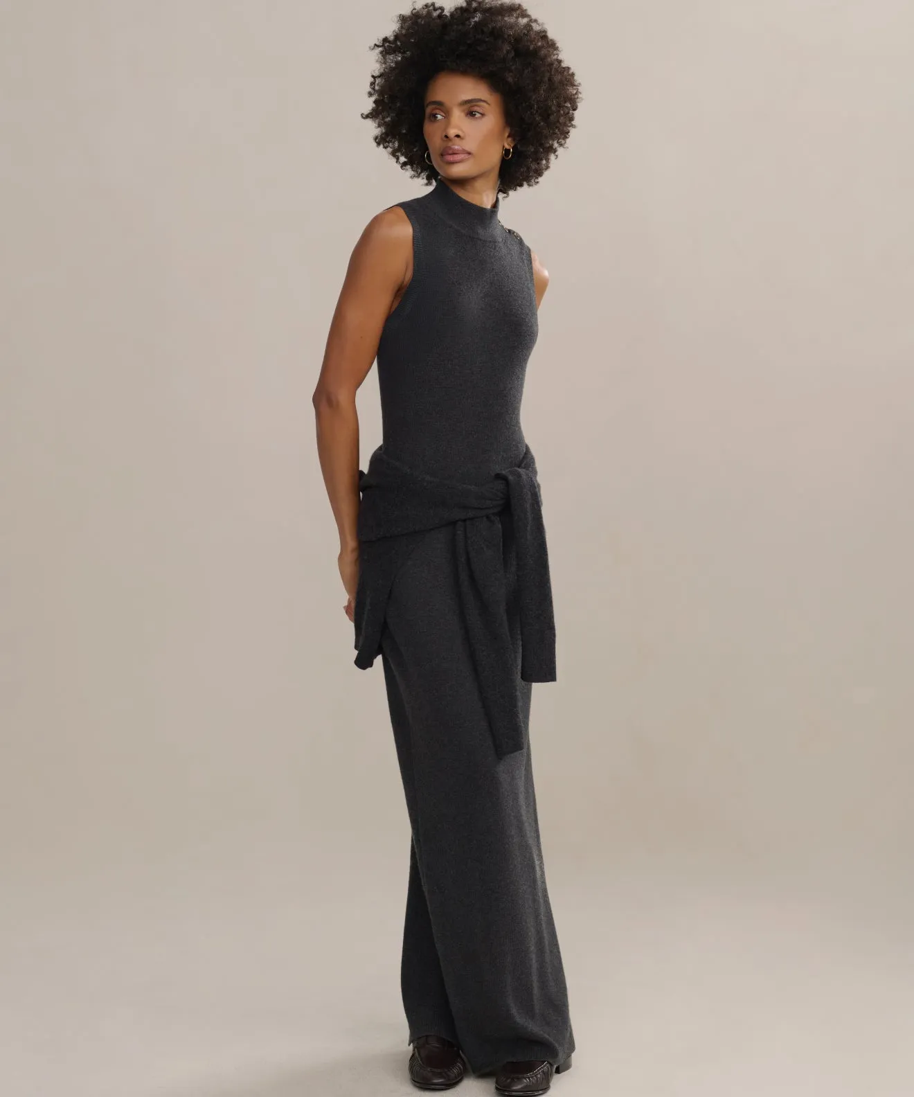 Eco Conscious Packaging Textured Weave Pattern Celia Sweater Dress