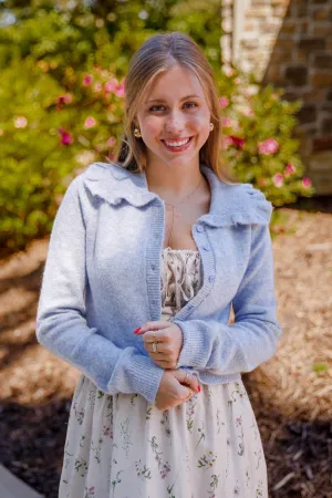 TaglessLabeling Frills and Thrills Cardigan-Baby Blue Frills and Thrills Cardigan-Baby Blue Unstructured Fit
