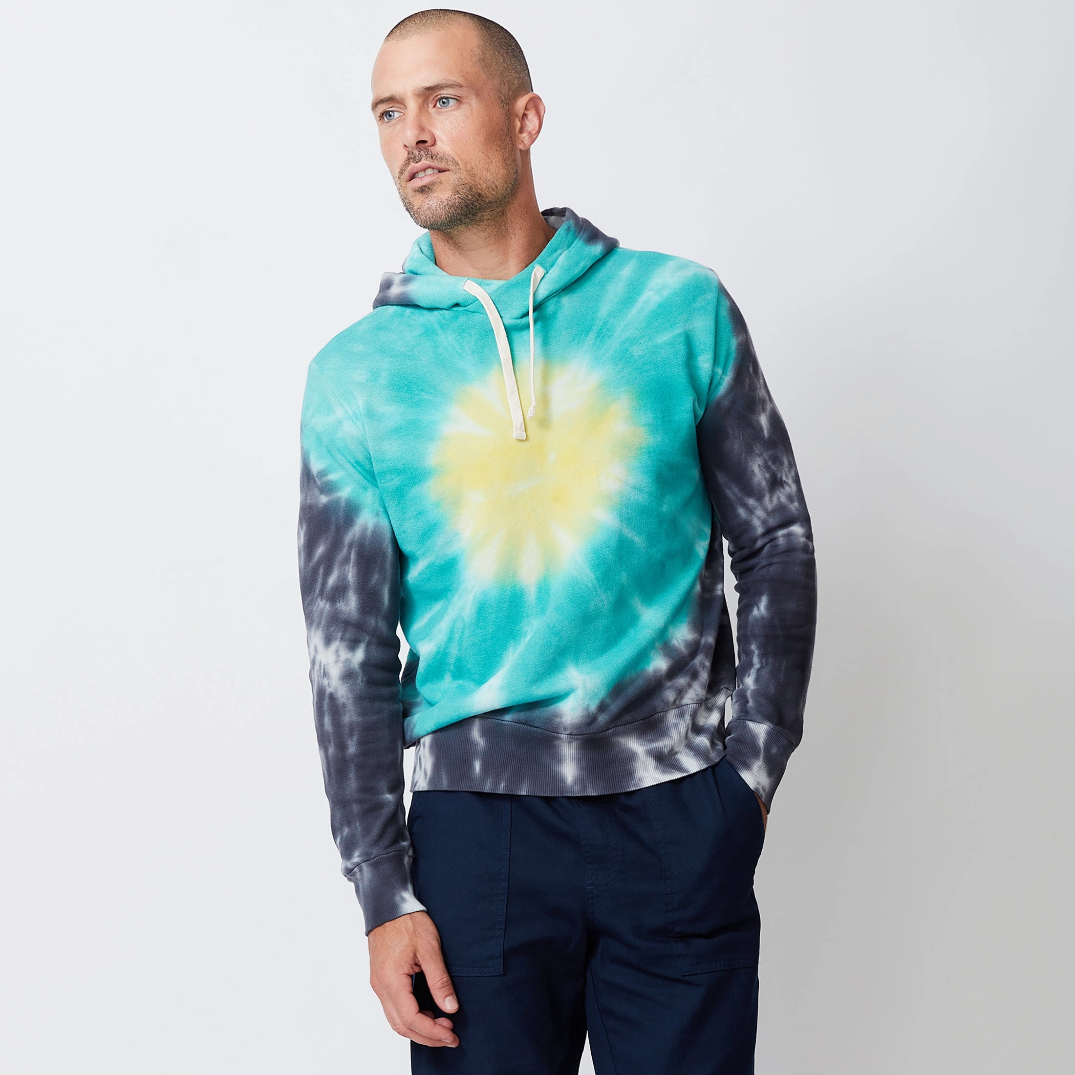 Sunburst Tie Dye Pullover Hoody High Stretch Fabric