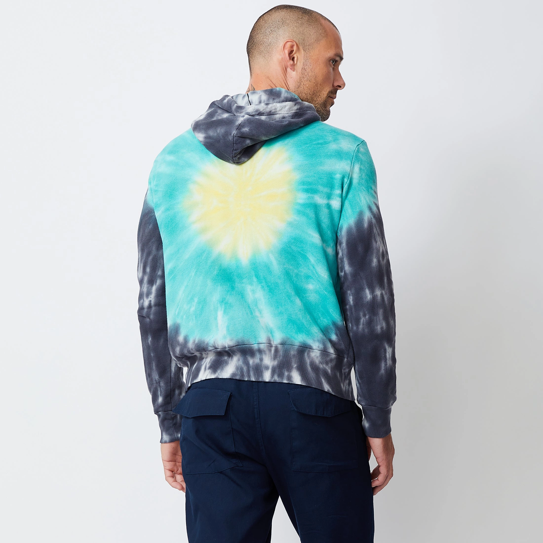 Sunburst Tie Dye Pullover Hoody CompressionSupportWeave Basic Dress