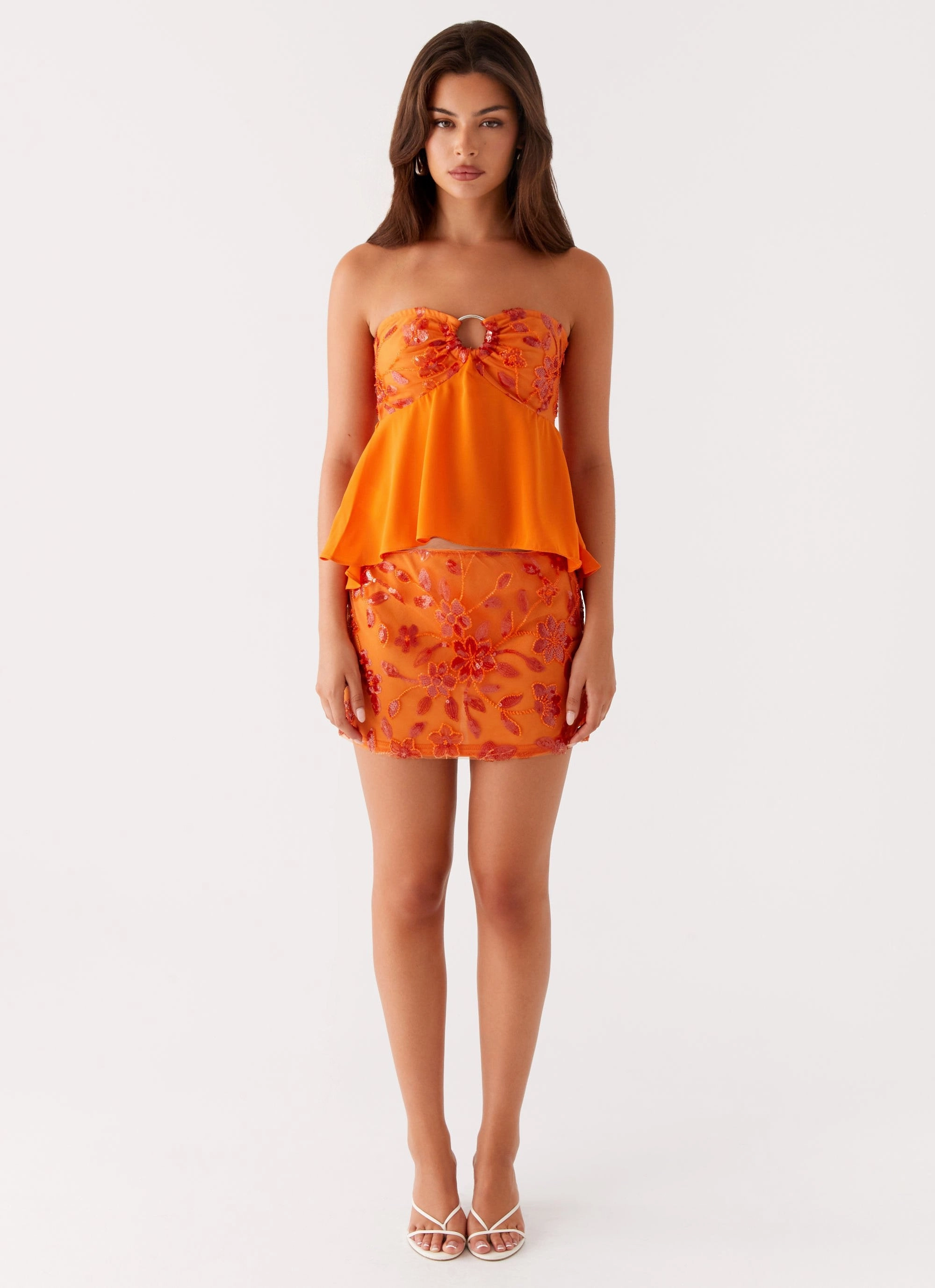 Stylish Layers Comfortable Layers Kenya Beaded Mini Skirt - Orange