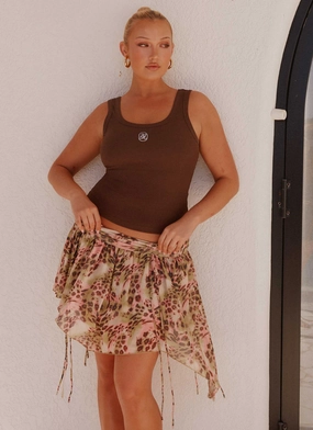 Tailored Design Hot Like Me Mini Skirt - Swirl Leopard Minimal Waistband Hot Like Me Mini Skirt - Swirl Leopard