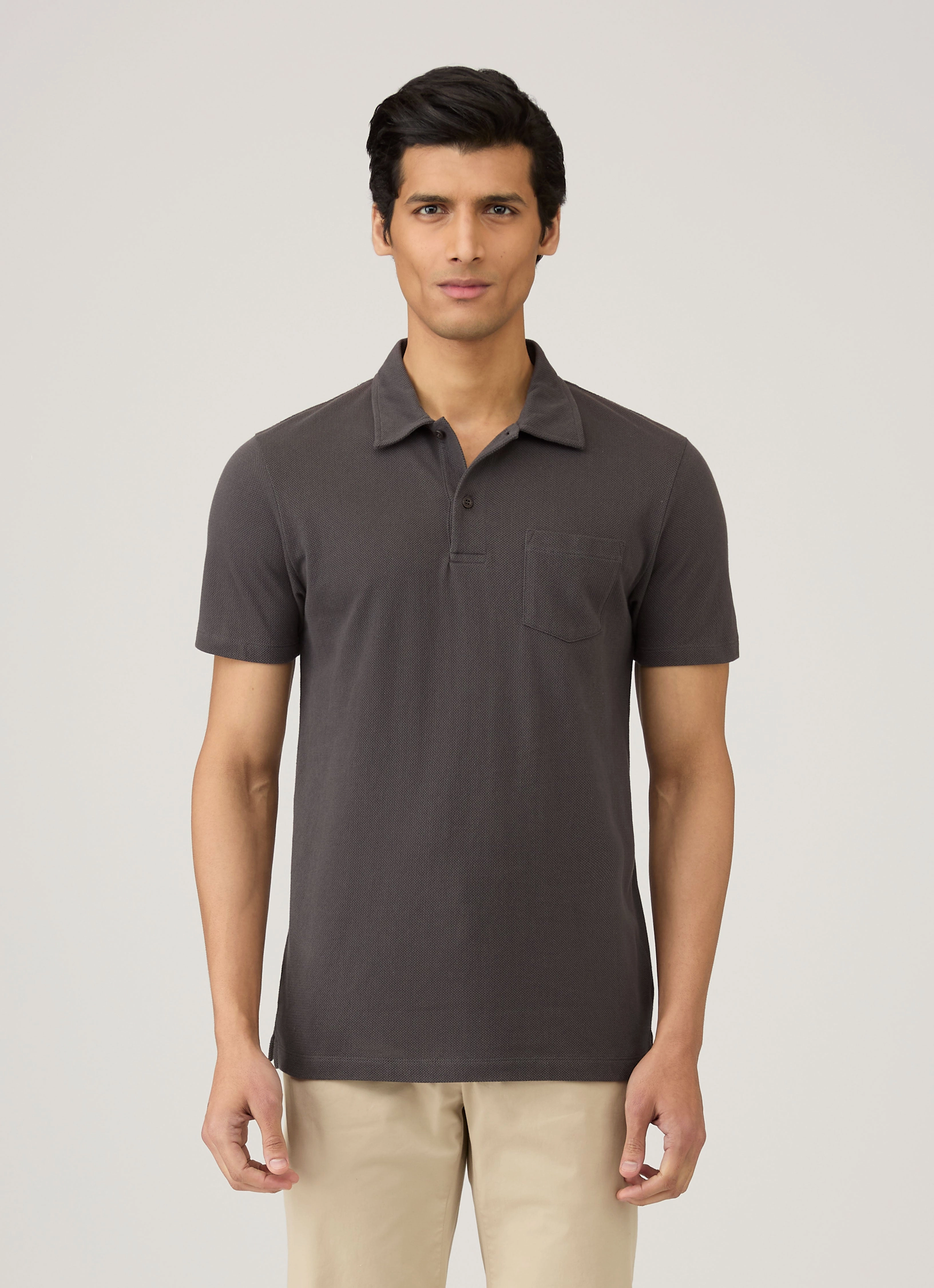 Men's Riviera Polo Shirt in Charcoal Sporty essentials