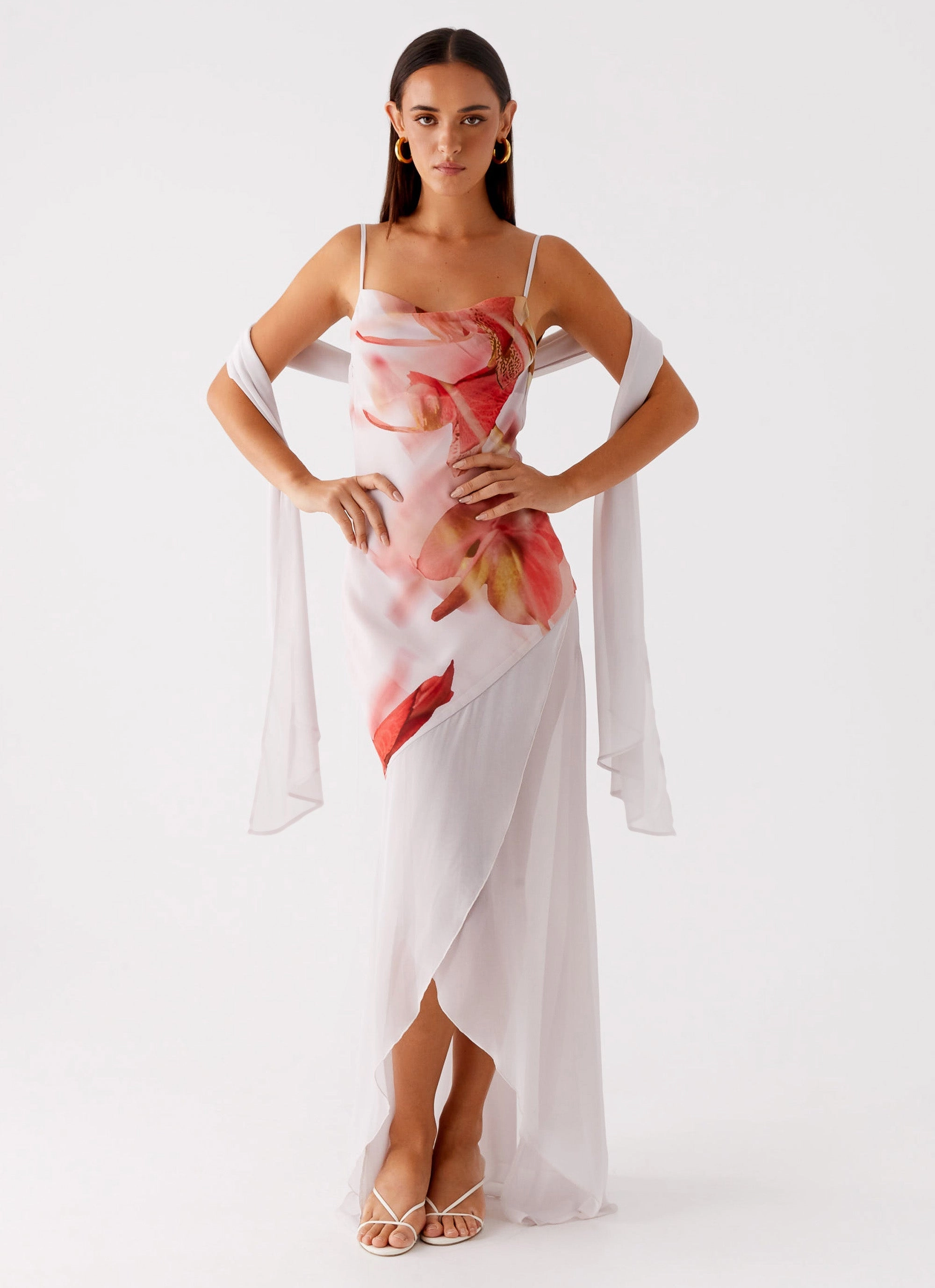 MultiPurposePockets Elegant Layers Loire Maxi Dress - Peach Rose