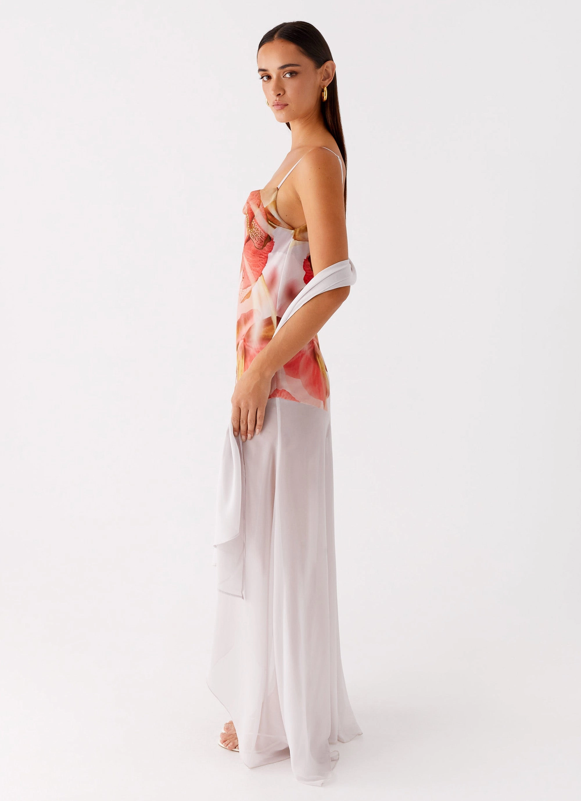 Breathable wear Loire Maxi Dress - Peach Rose
