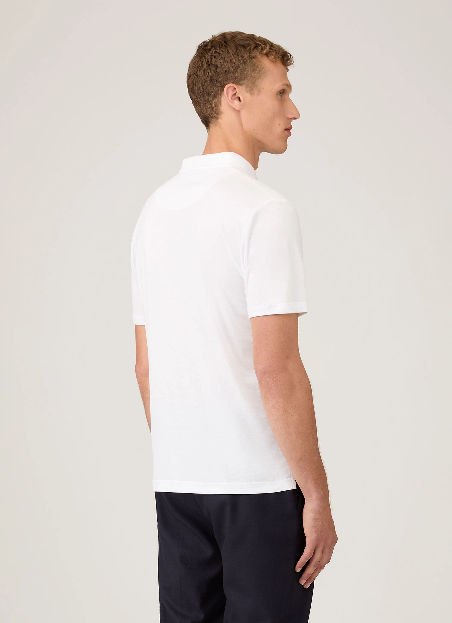 Men's Sea Island Cotton Jersey Polo Shirt in White MoistureWicking Fabric WrinkleResistant Finish