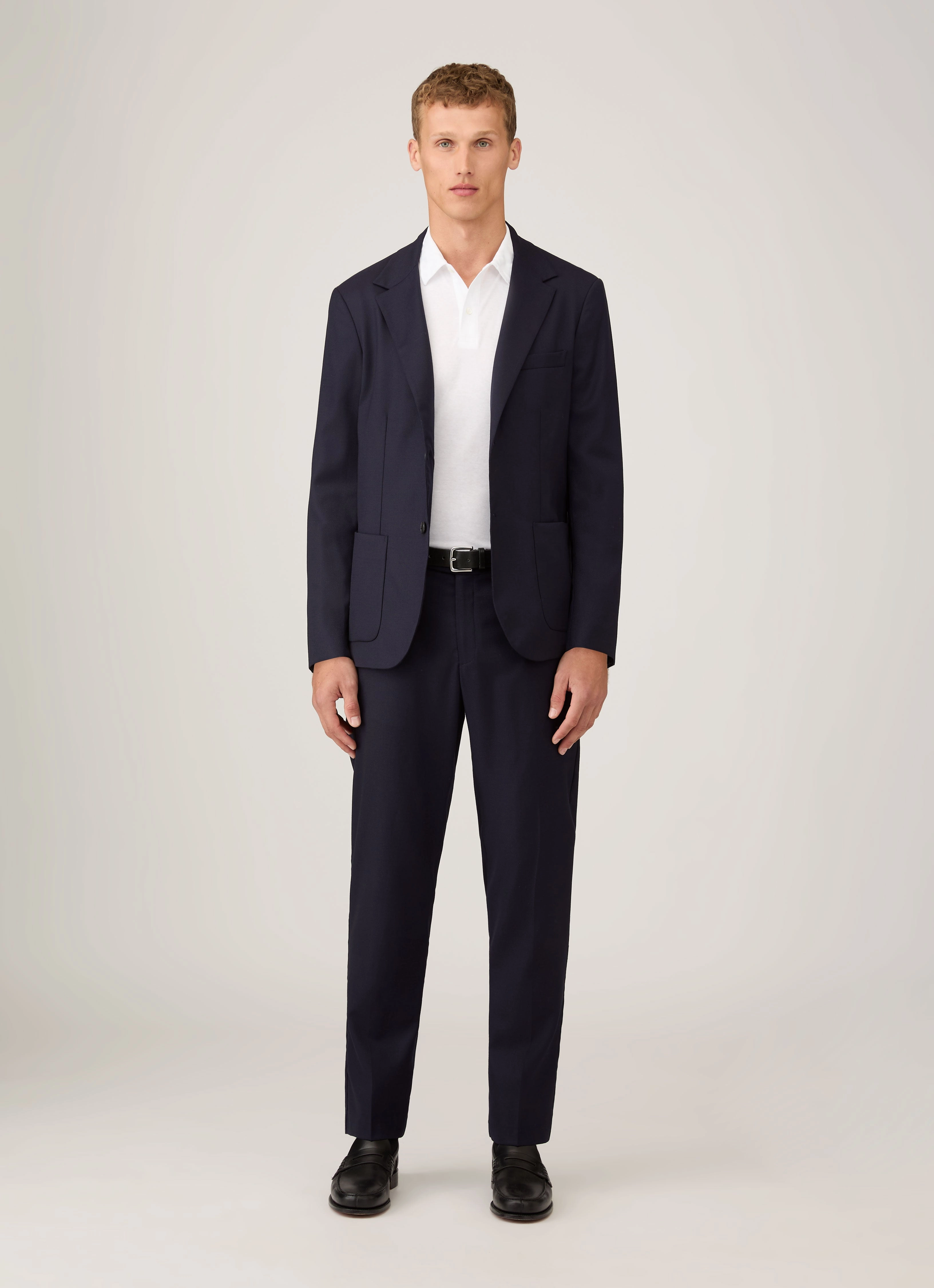 Men's Sea Island Cotton Jersey Polo Shirt in White Striped Design Outdoor Style