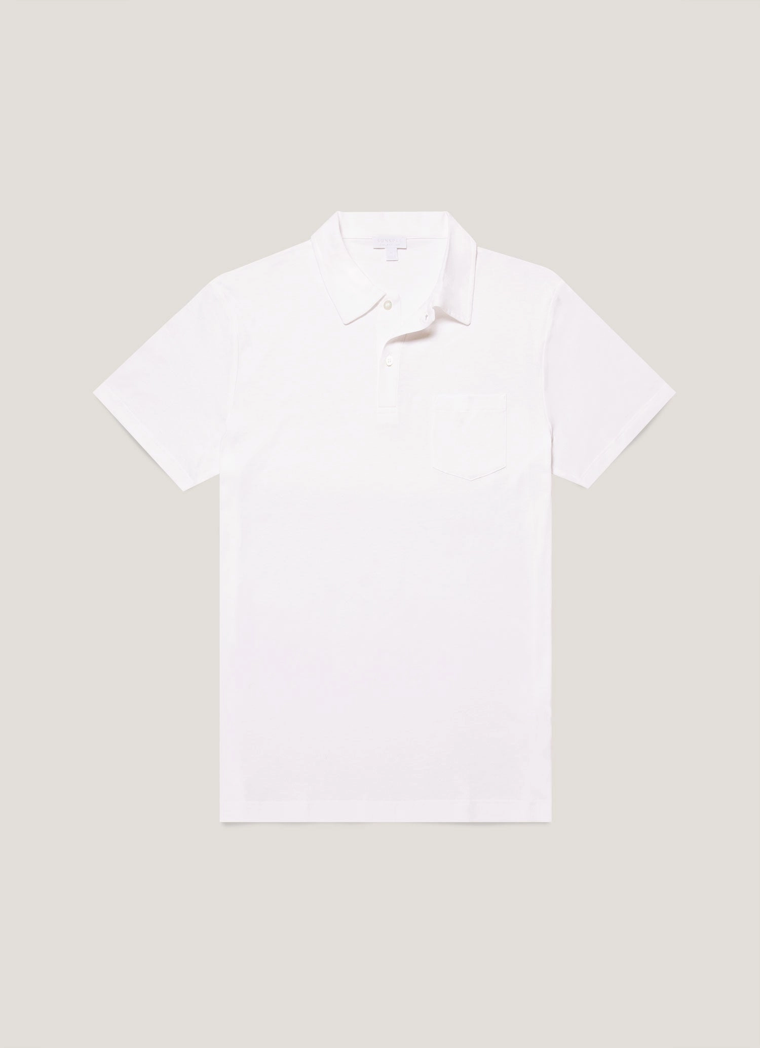Men's Sea Island Cotton Jersey Polo Shirt in White Weekend Comfort