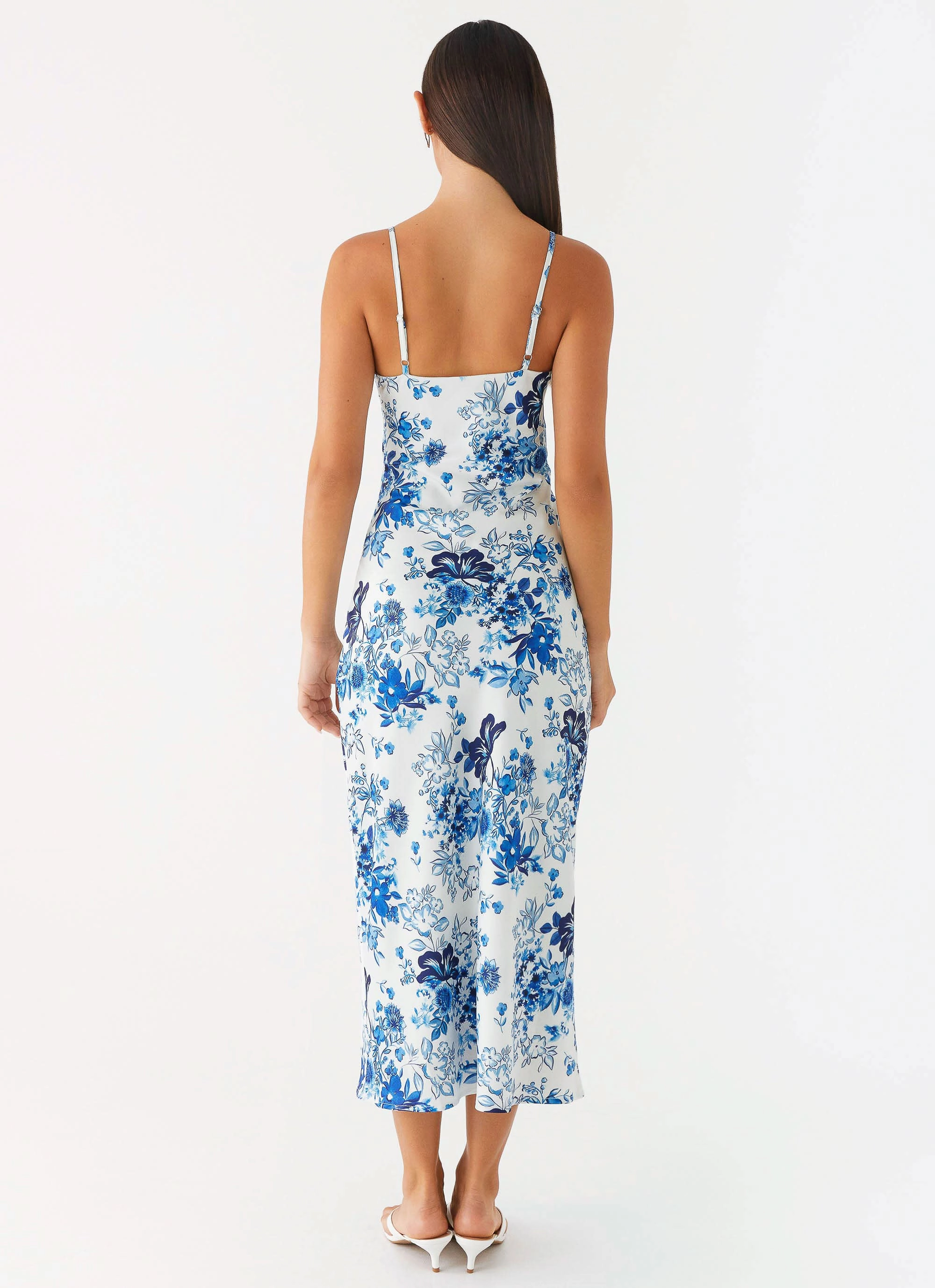Sophisticated Design Take Chances Midi Dress - Serene Sky Floral