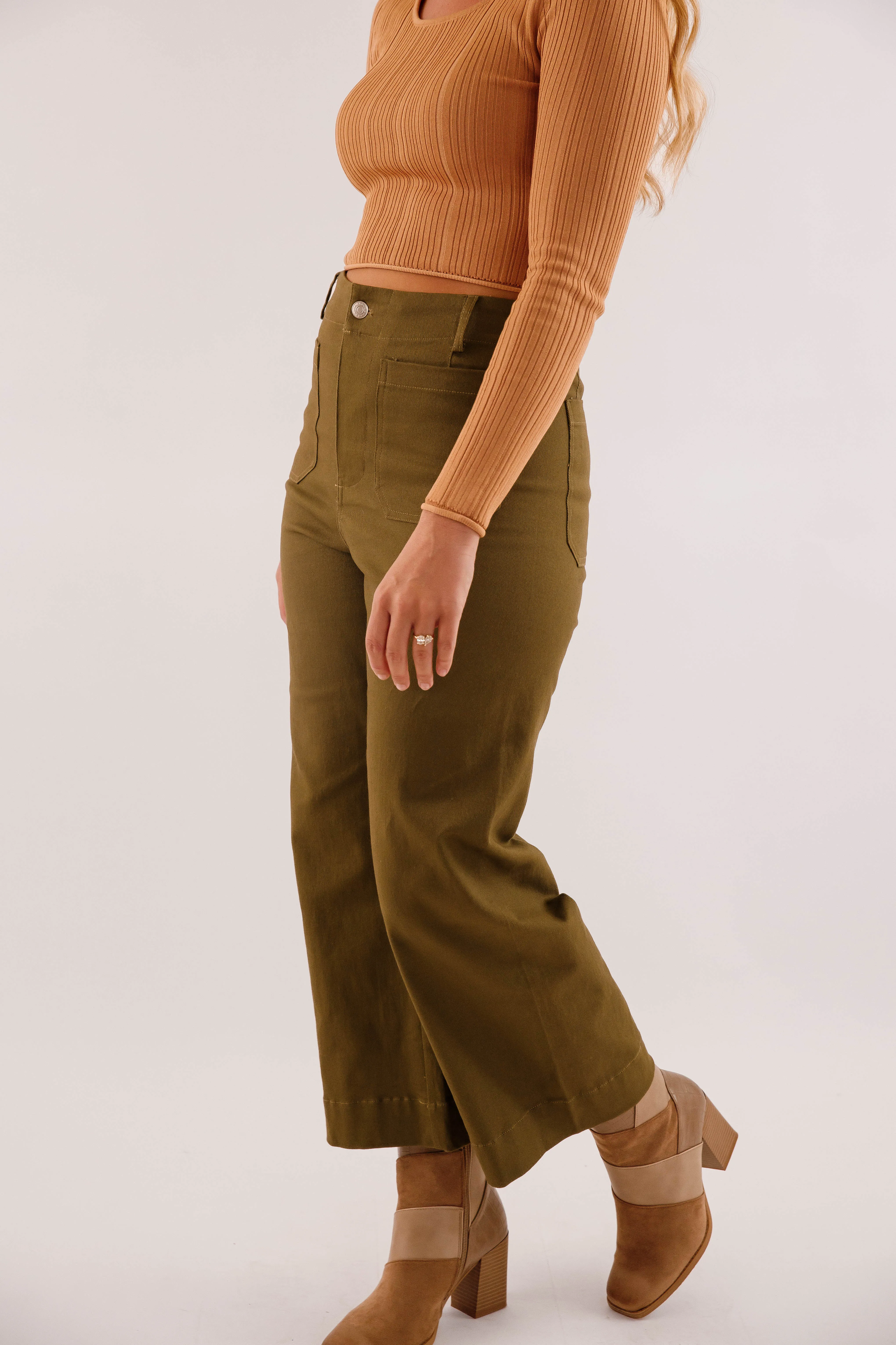 Taking A Pause Denim-Olive Timeless Utility