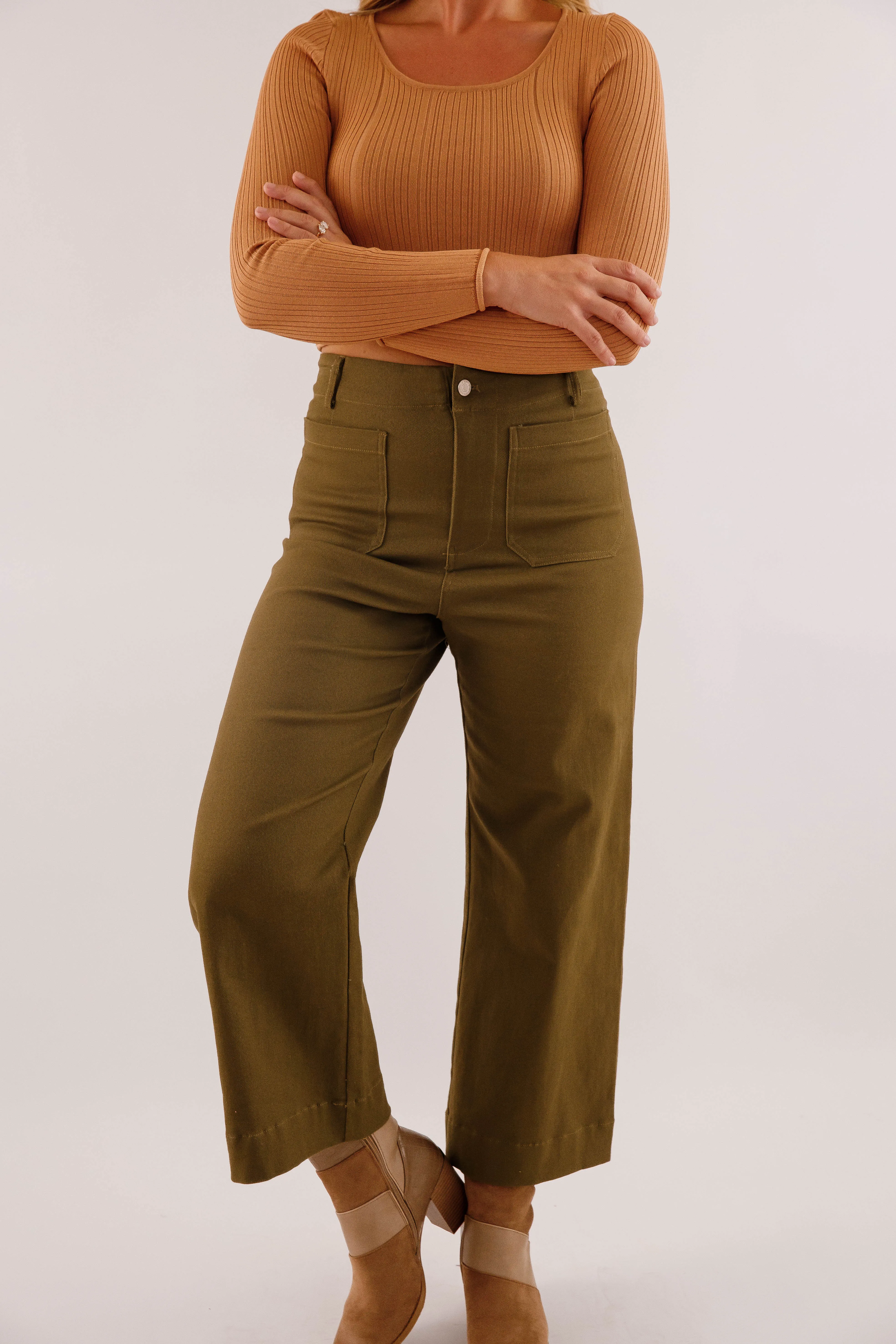 Taking A Pause Denim-Olive Slim Wear Design AntiPillingFabric
