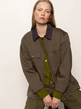 Tambourine Barn Jacket Burnt Olive Soft Interior Lining Barn Jacket Burnt Olive