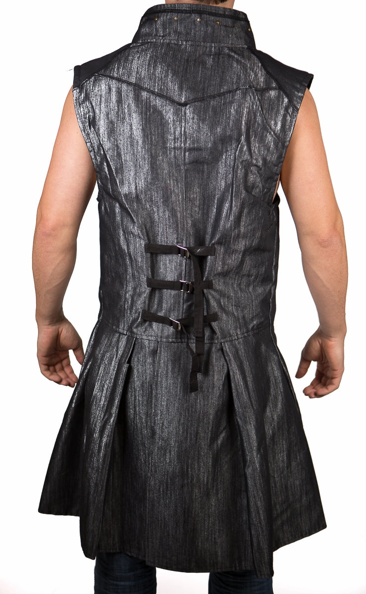 Cyber Warlock Tailcoat Noise Reduction Design Functional Pockets Style