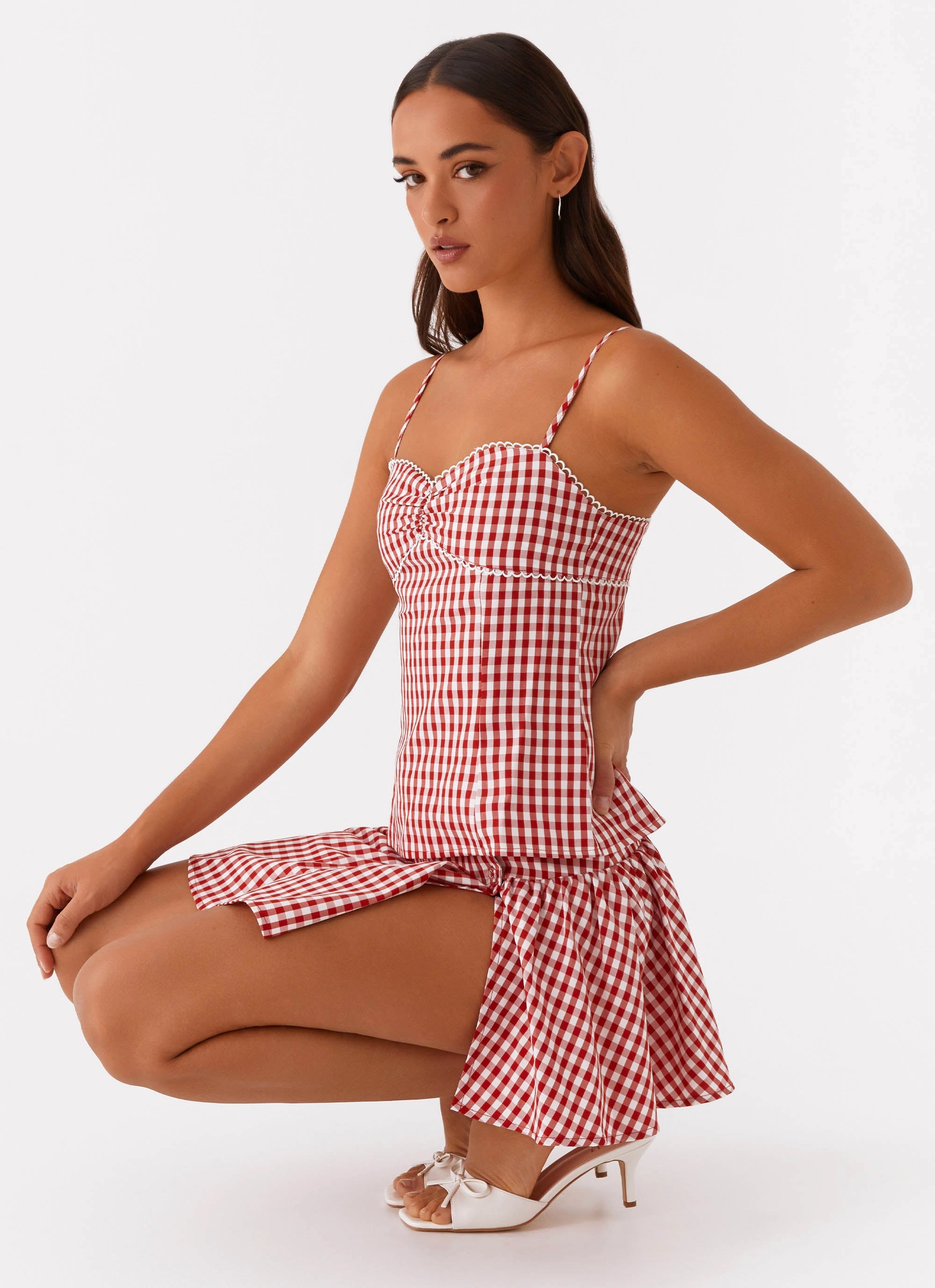 Timeless Cut Bellamy Top - Red Gingham