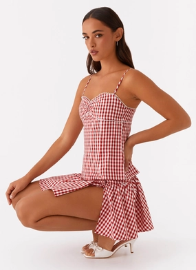 Timeless Cut Bellamy Top - Red Gingham