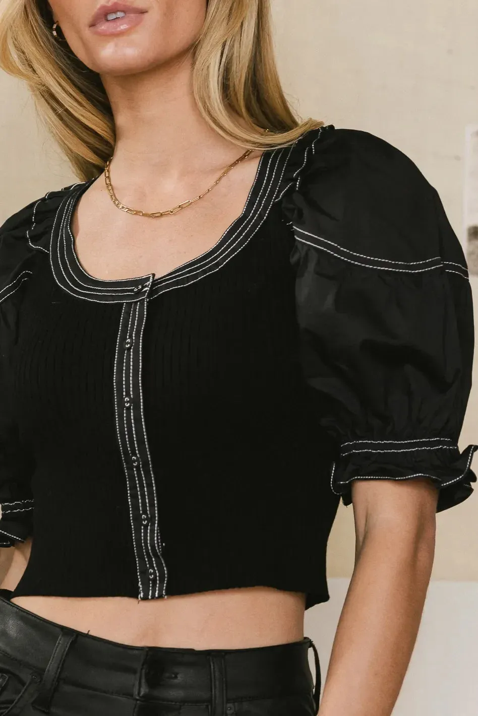 Tasha Contrast Top - FINAL SALE