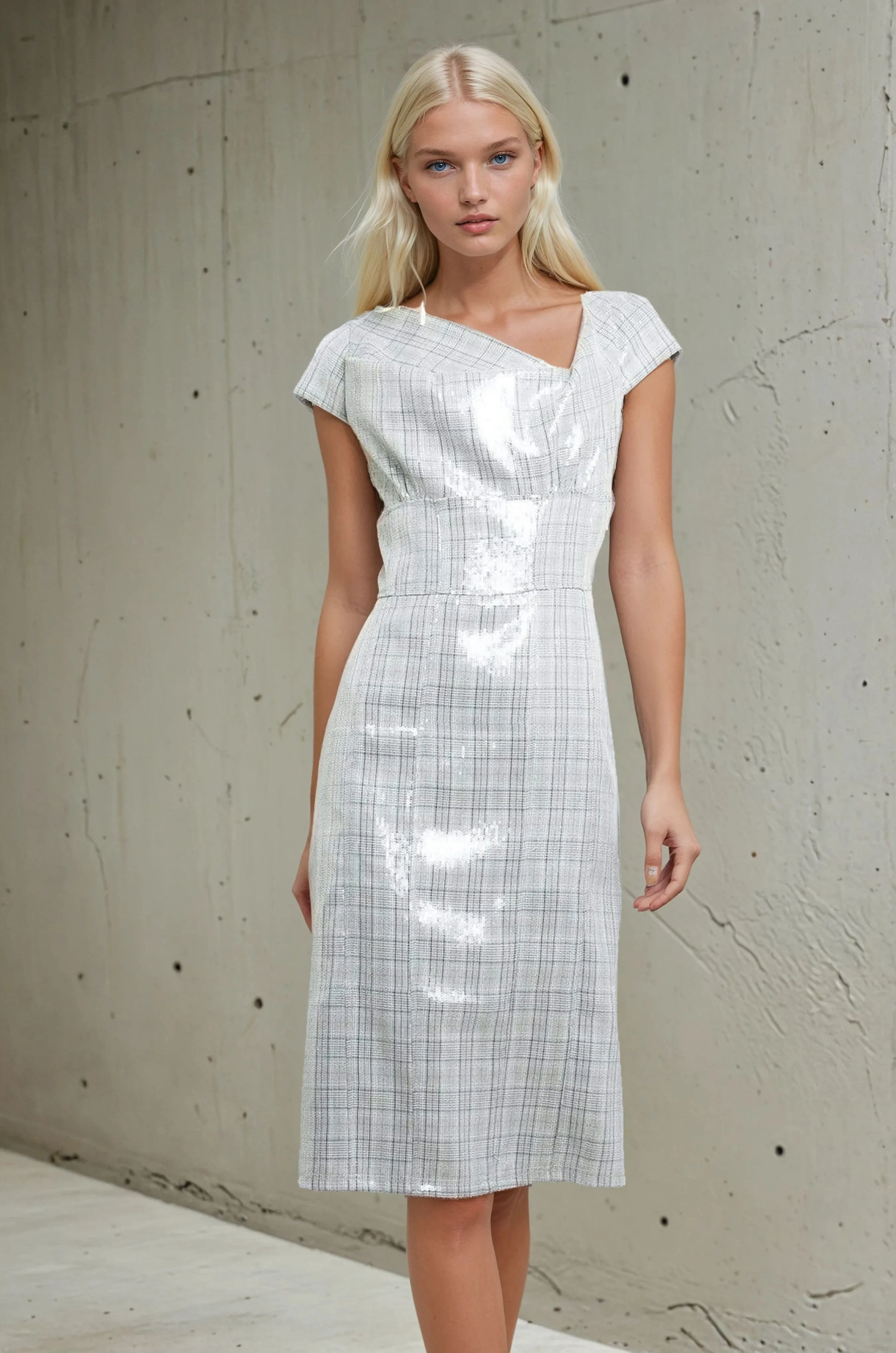 Tatum Dress - Zion Plaid Stylish Line Relaxed Look