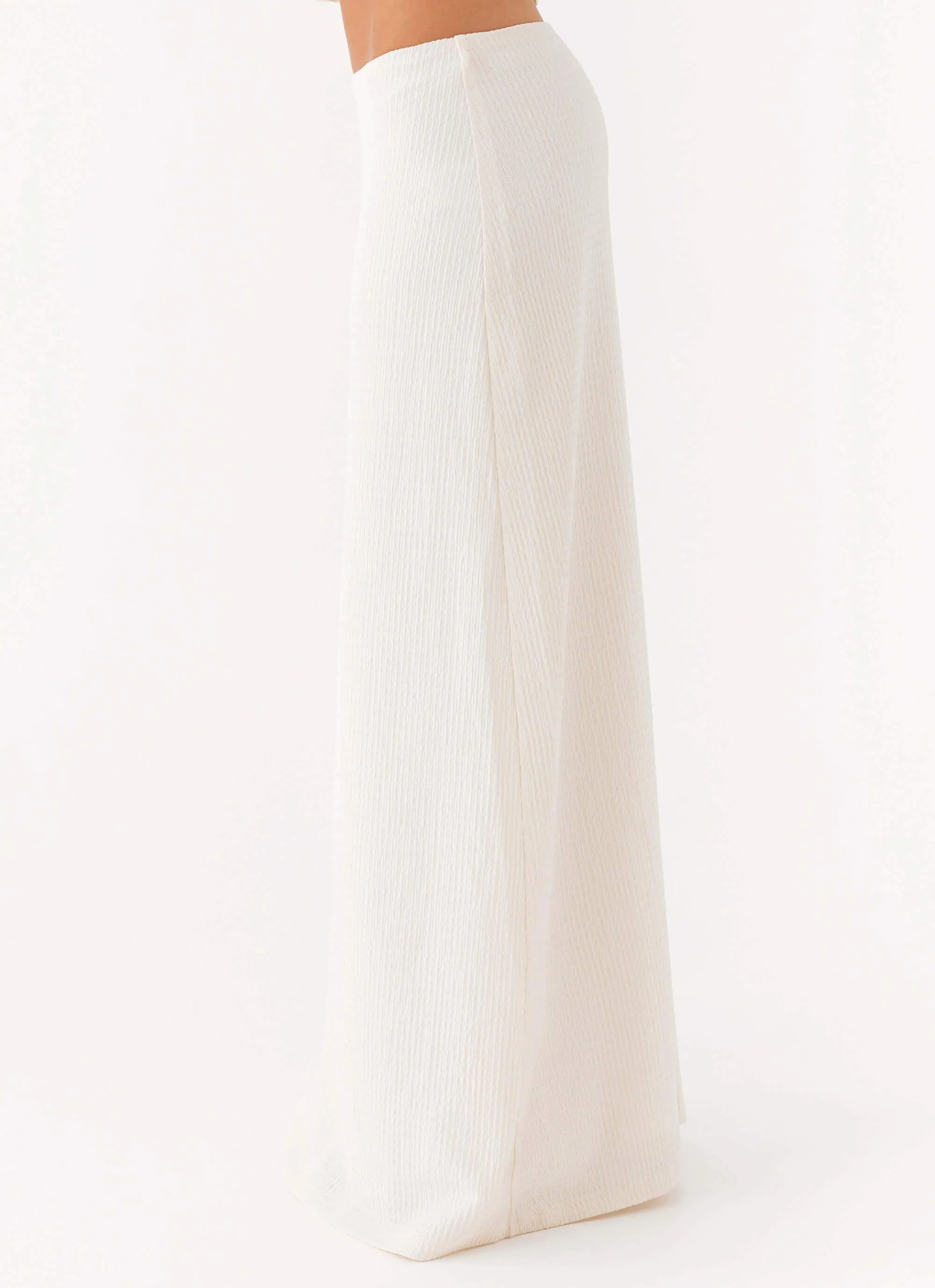Tatum Low Rise Maxi Skirt - Ivory Wear Resistant Fabric Durable Seam Construction