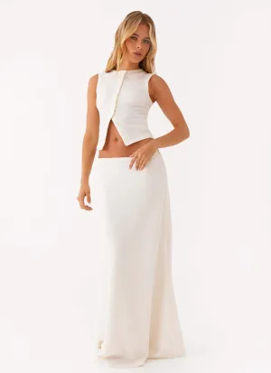Tatum Low Rise Maxi Skirt - Ivory Grip Waist Wide fit Light Fit Tatum Low Rise Maxi Skirt - Ivory