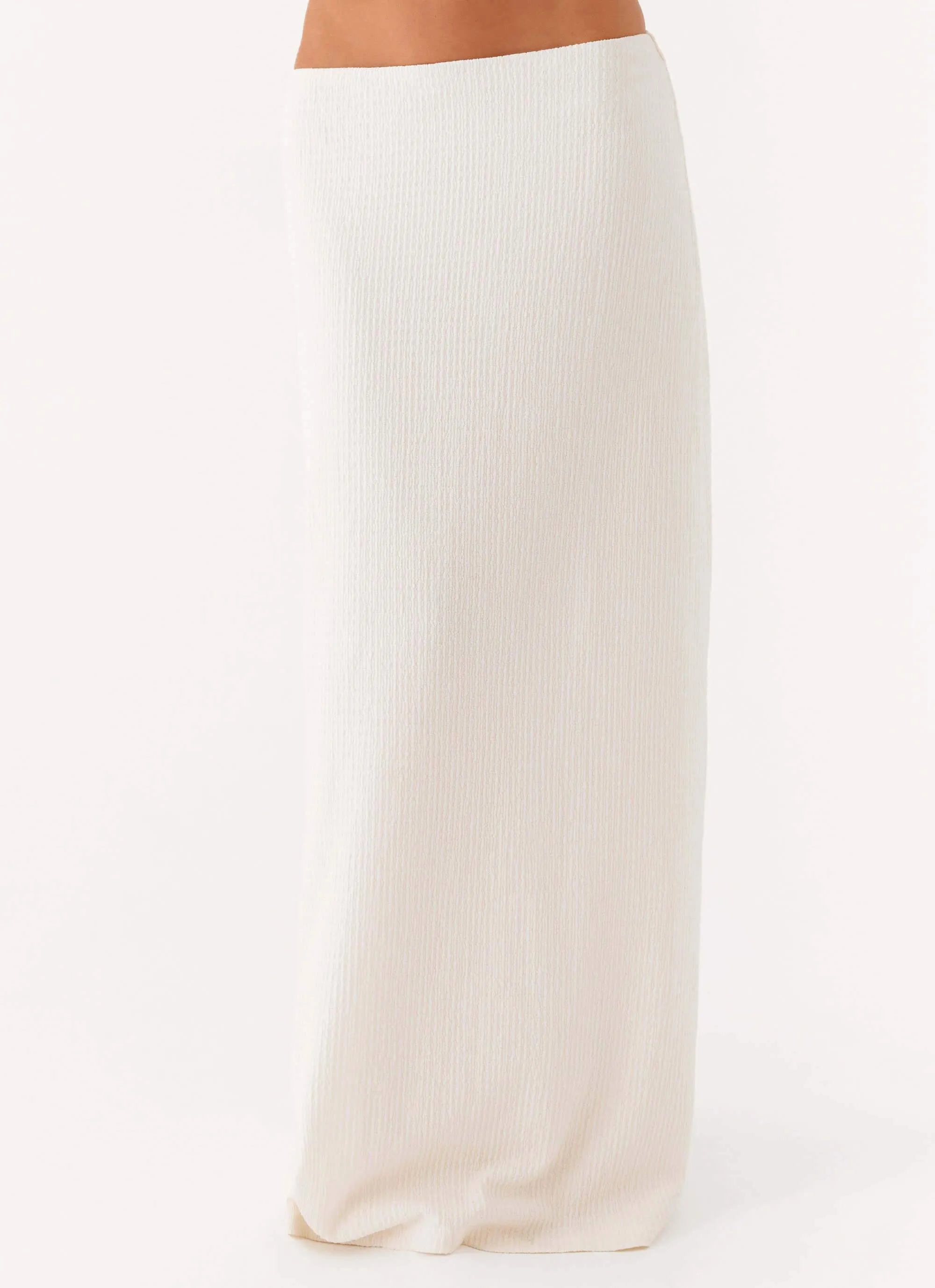 Temperature Regulating StretchMaterial Tatum Low Rise Maxi Skirt - Ivory